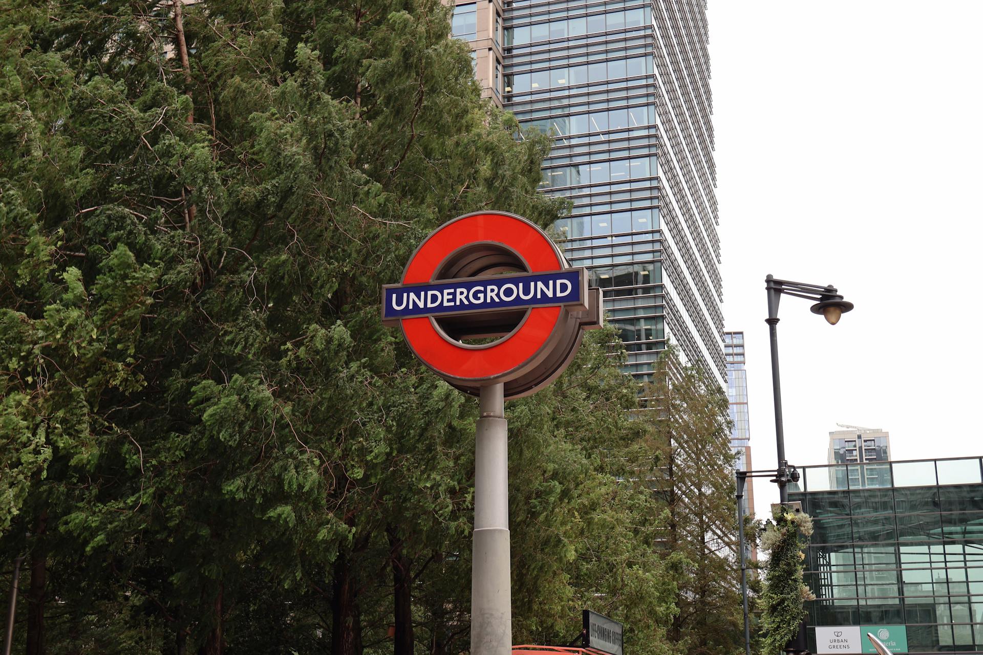 Iconic London Underground Sign at Canary Wharf