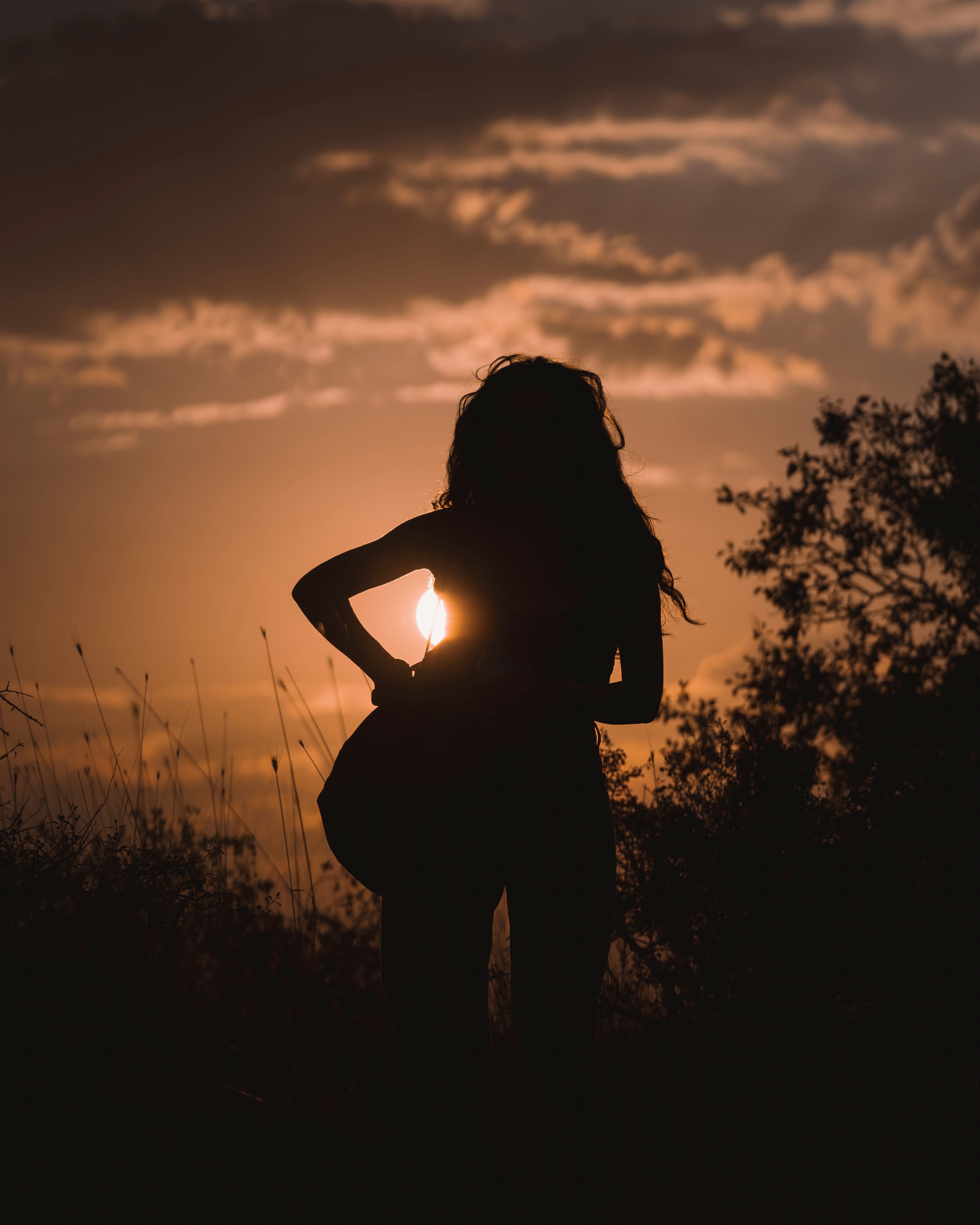 Silhouette of Woman at Sunset in Ankara · Free Stock Photo