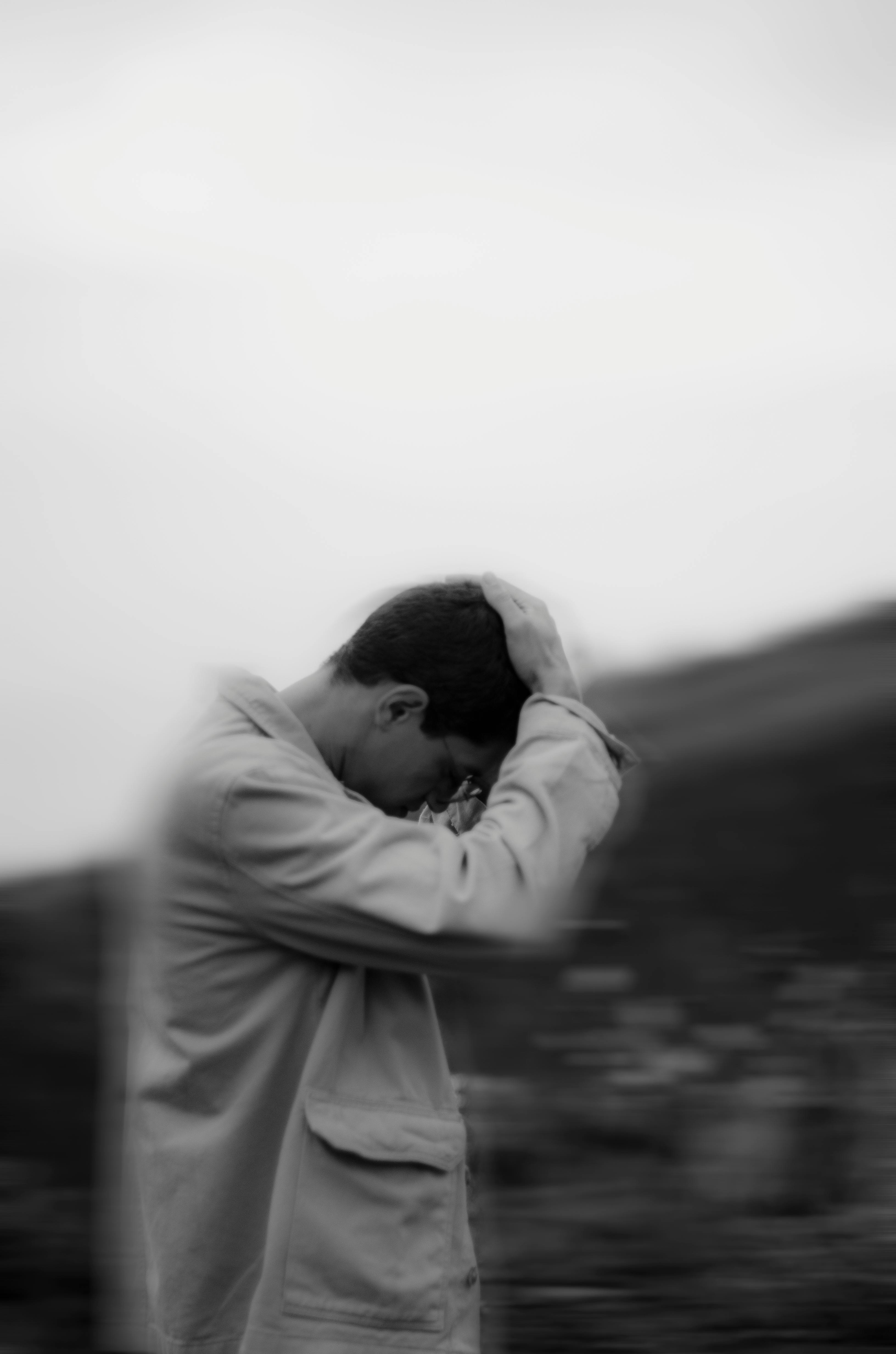 Gratuit Portret Alb Negru în Aer Liber Fotografie de stoc