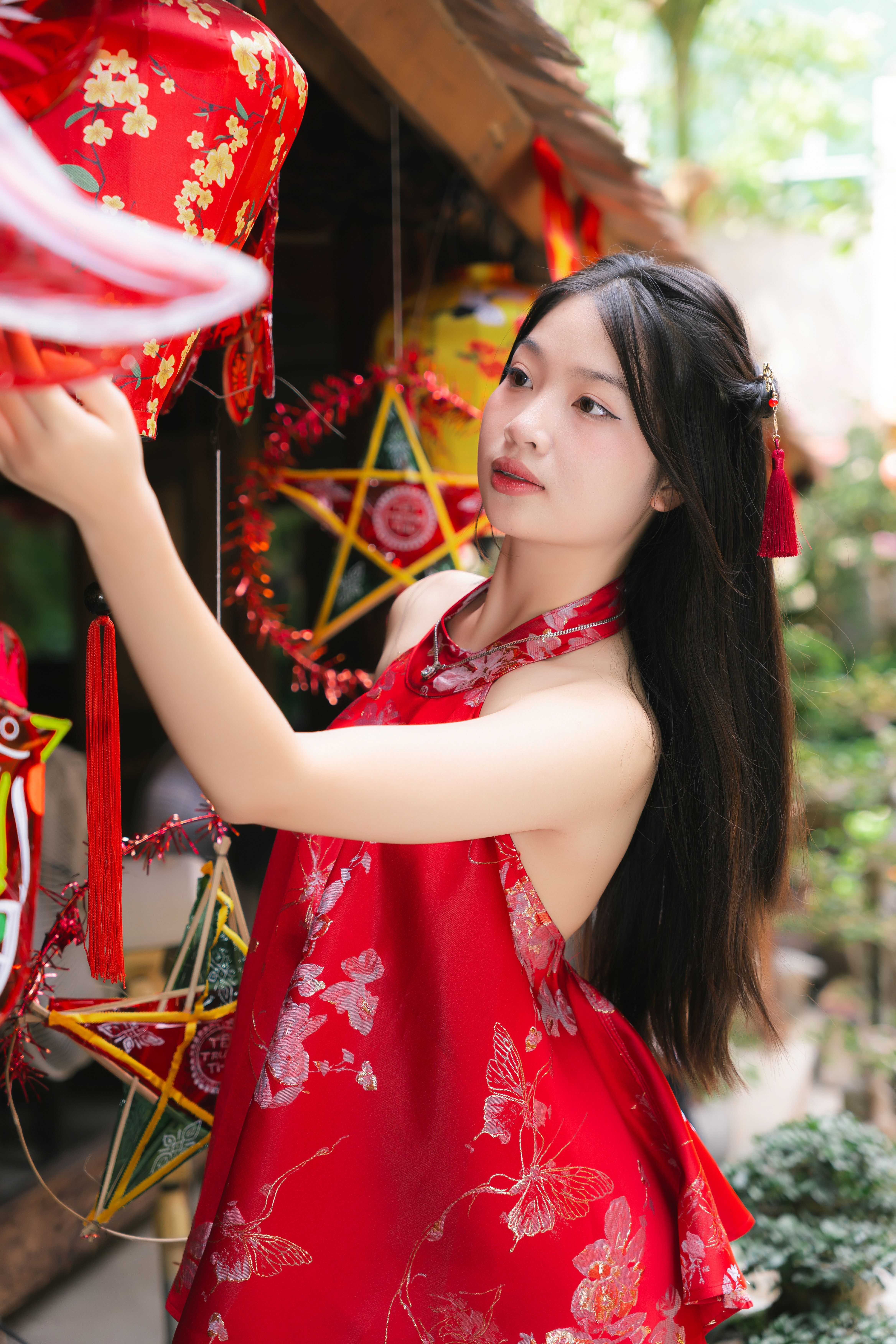 Young Woman Celebrating Mid-Autumn Festival in Vietnam  Free Stock Photo