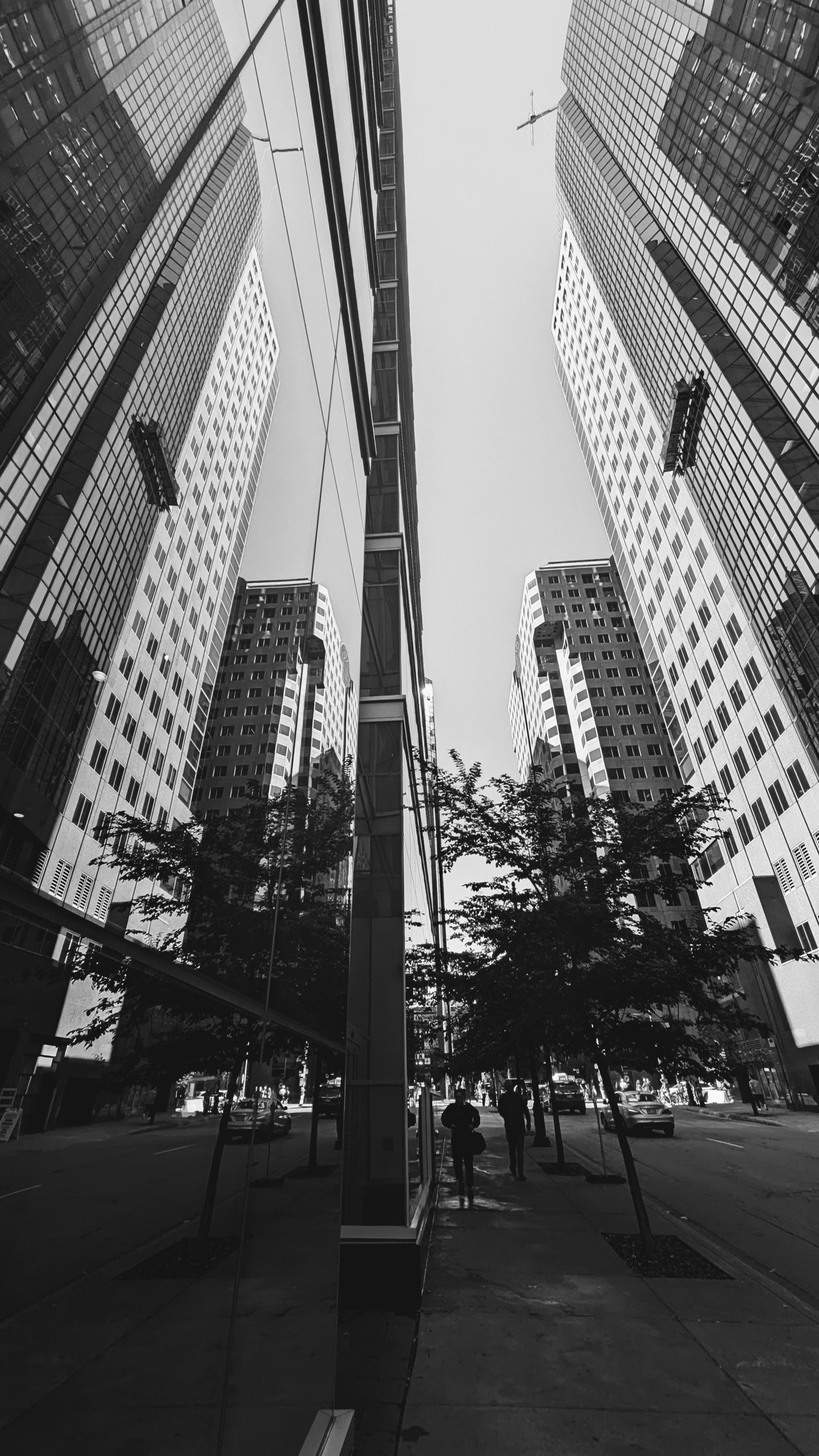 Black and White Urban Reflection in Cityscape · Free Stock Photo