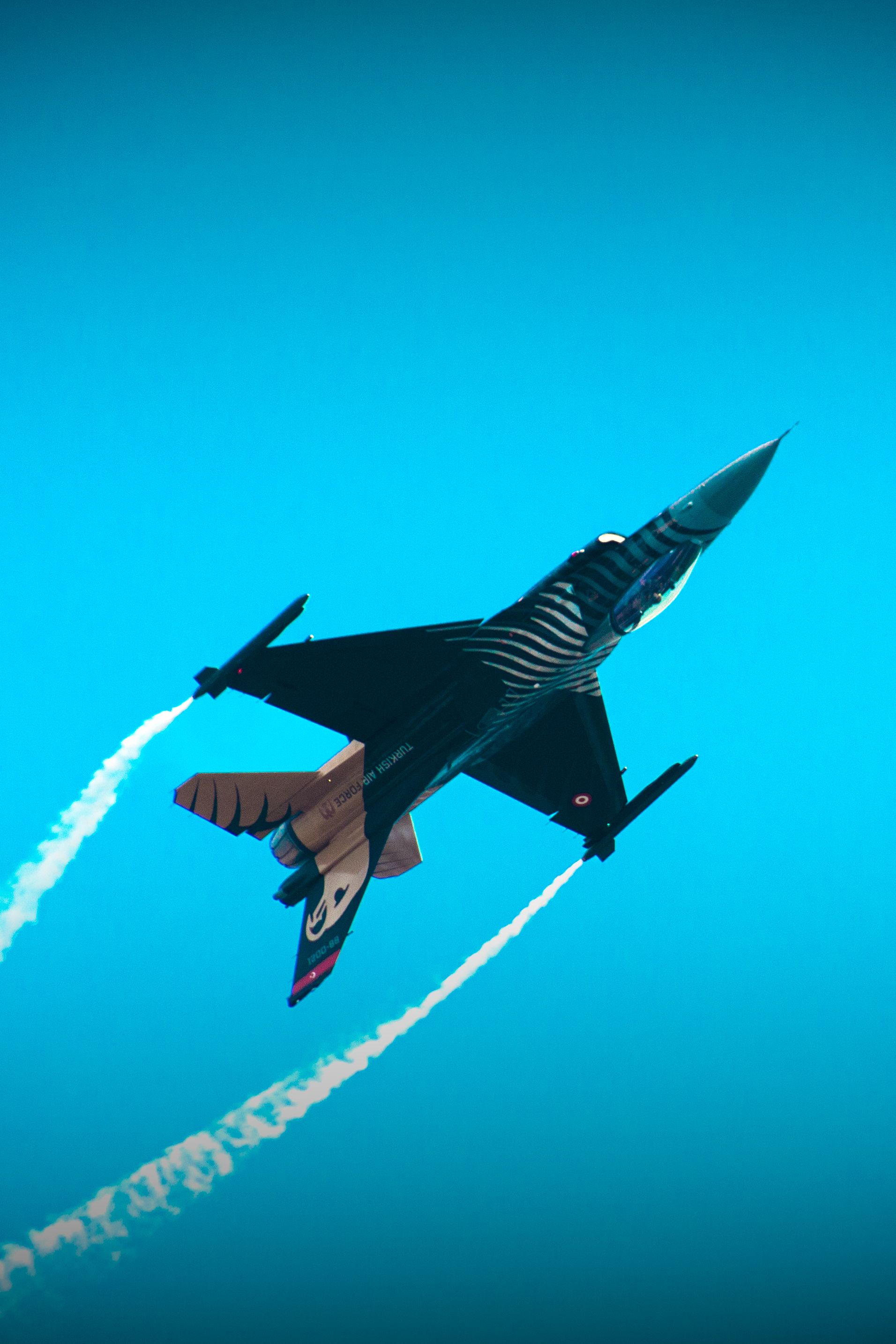 Fighter Jet in Flight Against Clear Sky · Free Stock Photo