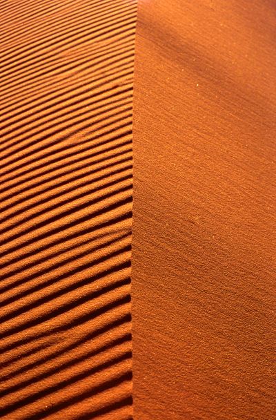Rippled desert sand dunes in close-up, photo by Moussa Idrissi on Pexels
