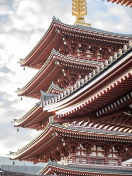 Captivating image of a traditional Japanese pagoda with intricate architecture and serene sky.