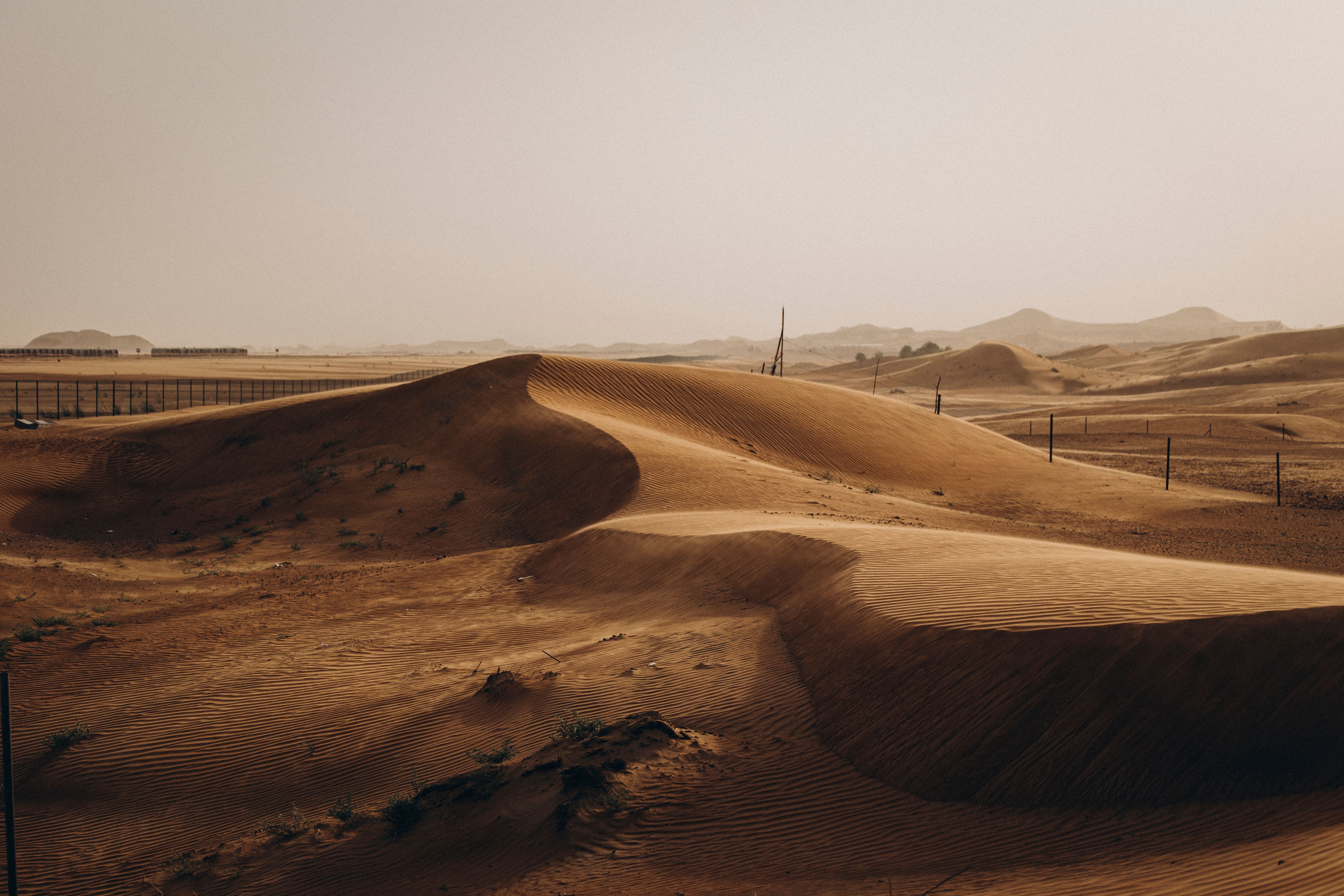 Dusty Khamsin wind blowing over the Egyptian desert