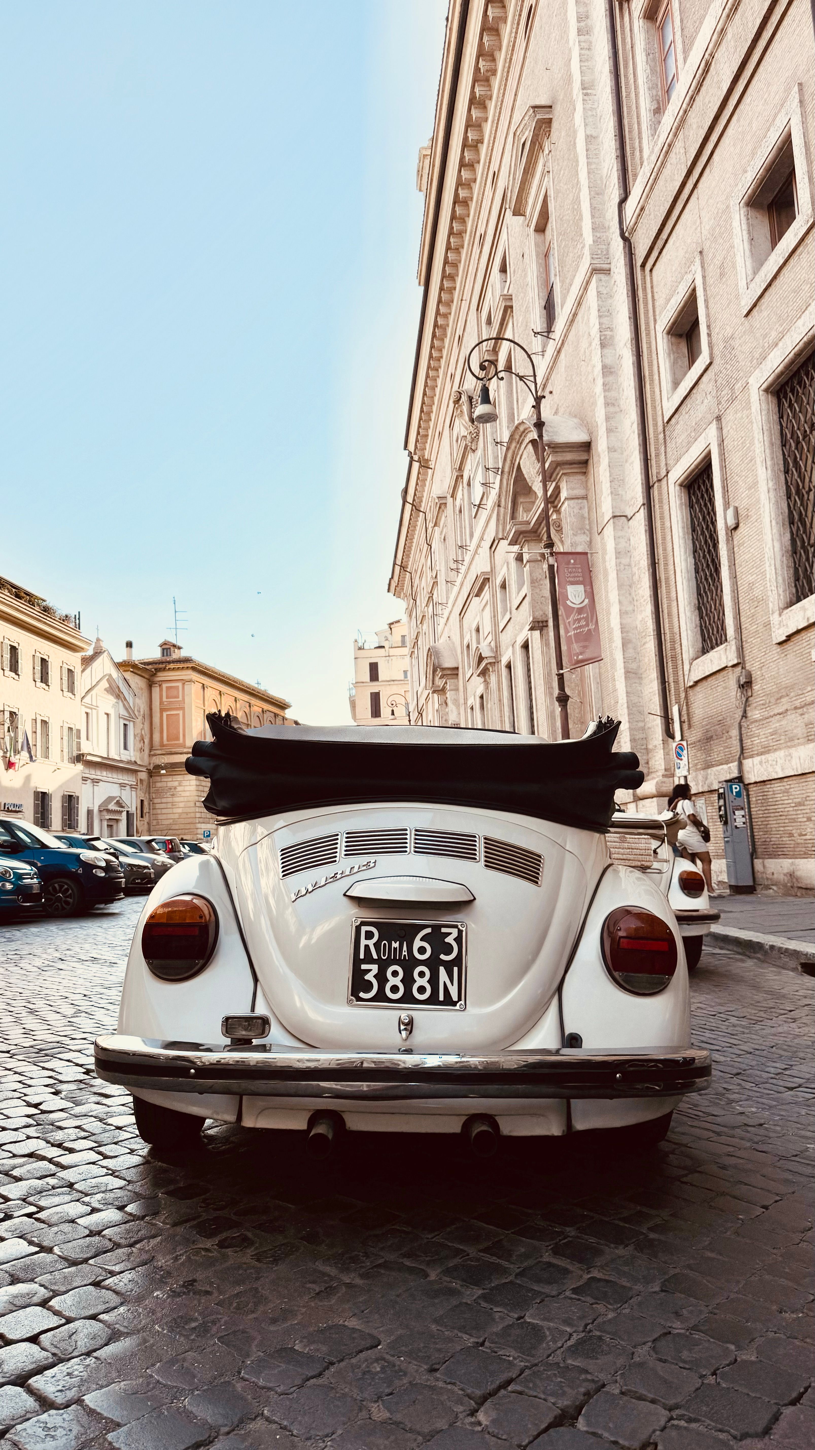 Classic Car in Historic Rome Street Scene · Free Stock Photo