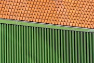 Vibrant Green and Orange Architectural Detail