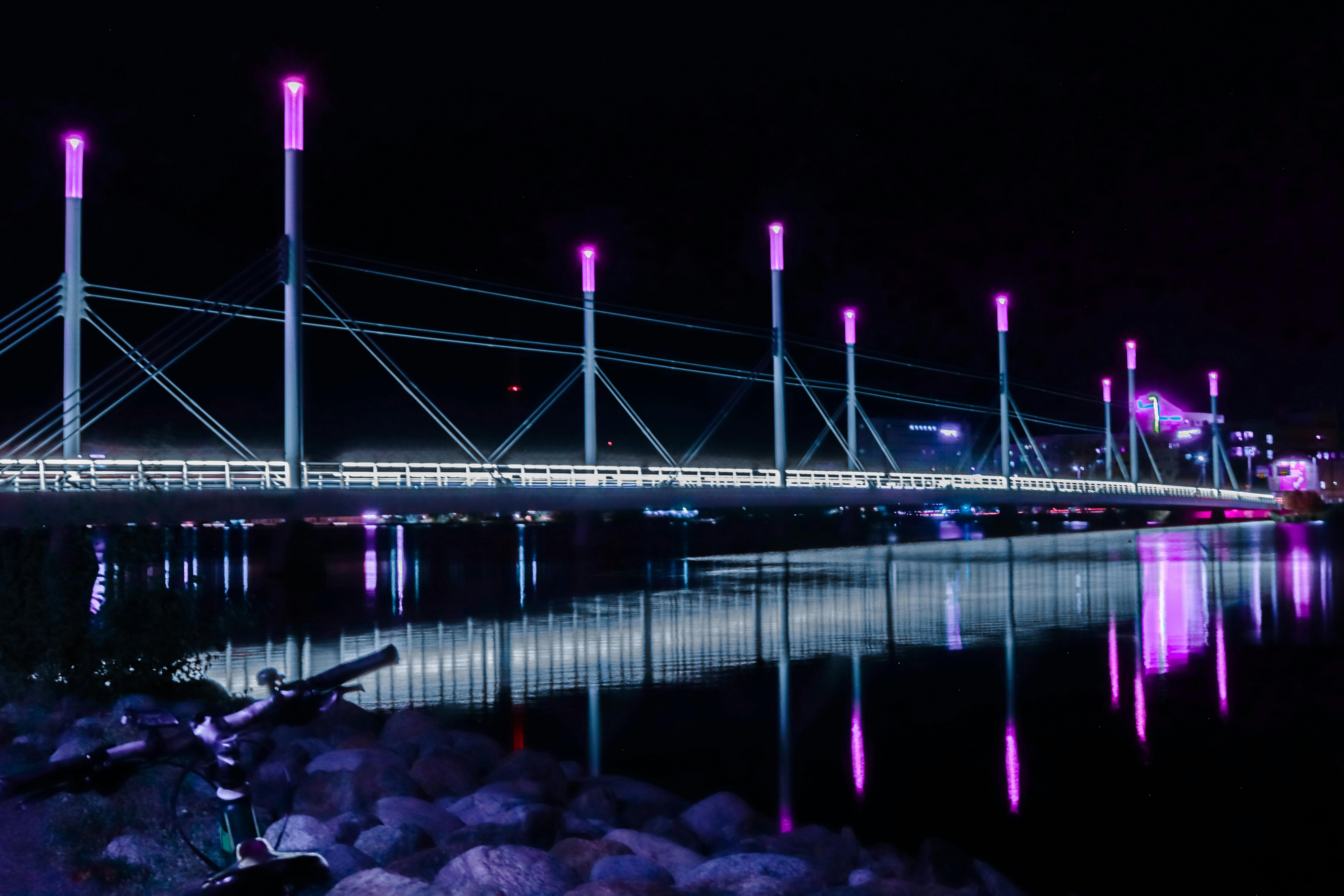 dramatic night view of jonkoping bridge