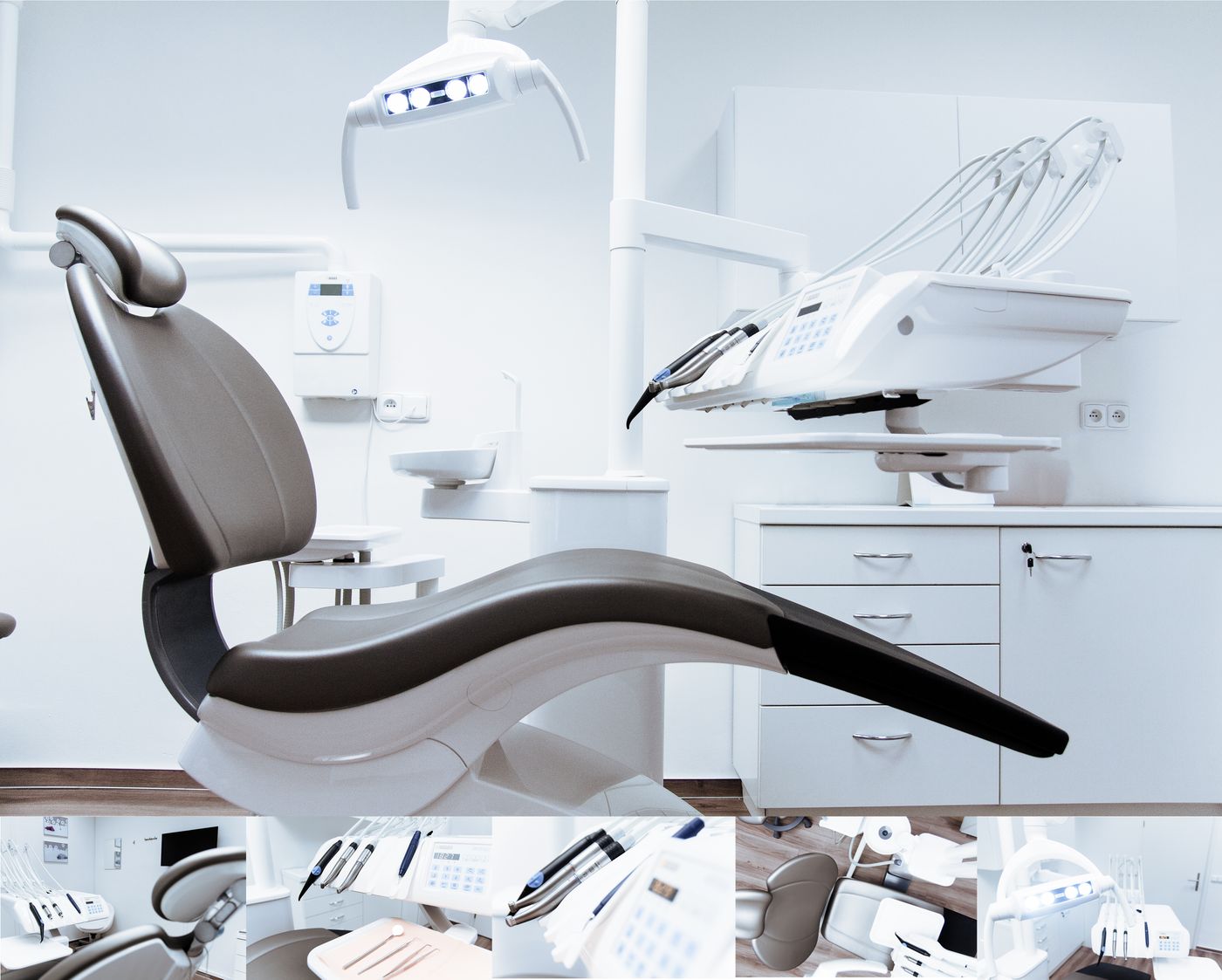 Gabinete dental luminoso y equipado