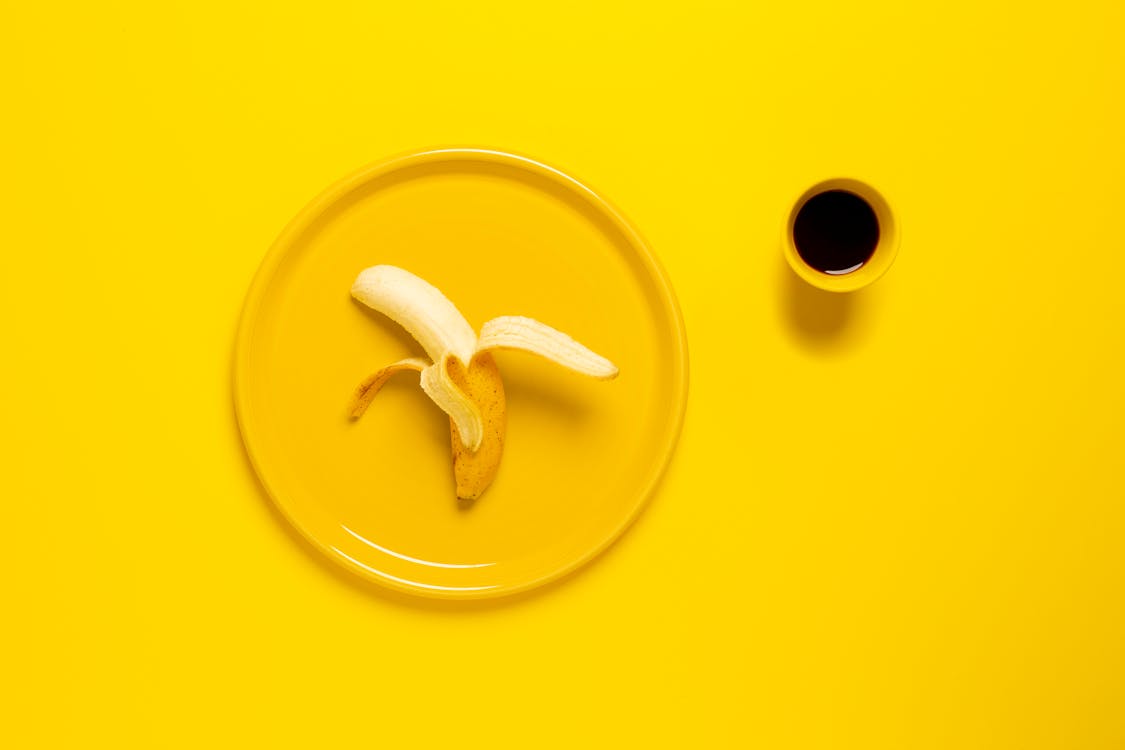 Free Yellow Banana on Plate Stock Photo