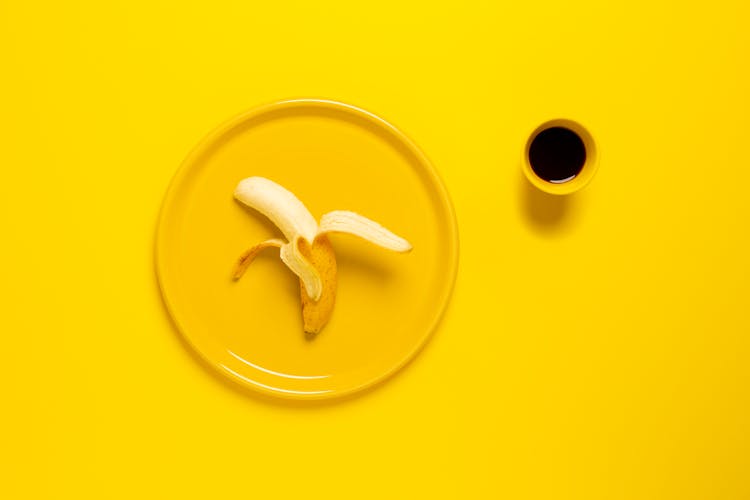 Yellow Banana On Plate