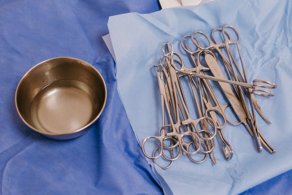Collection of surgical instruments including Adson forceps - adison forcep Collection of surgical instruments including Adson forceps - adison forcep