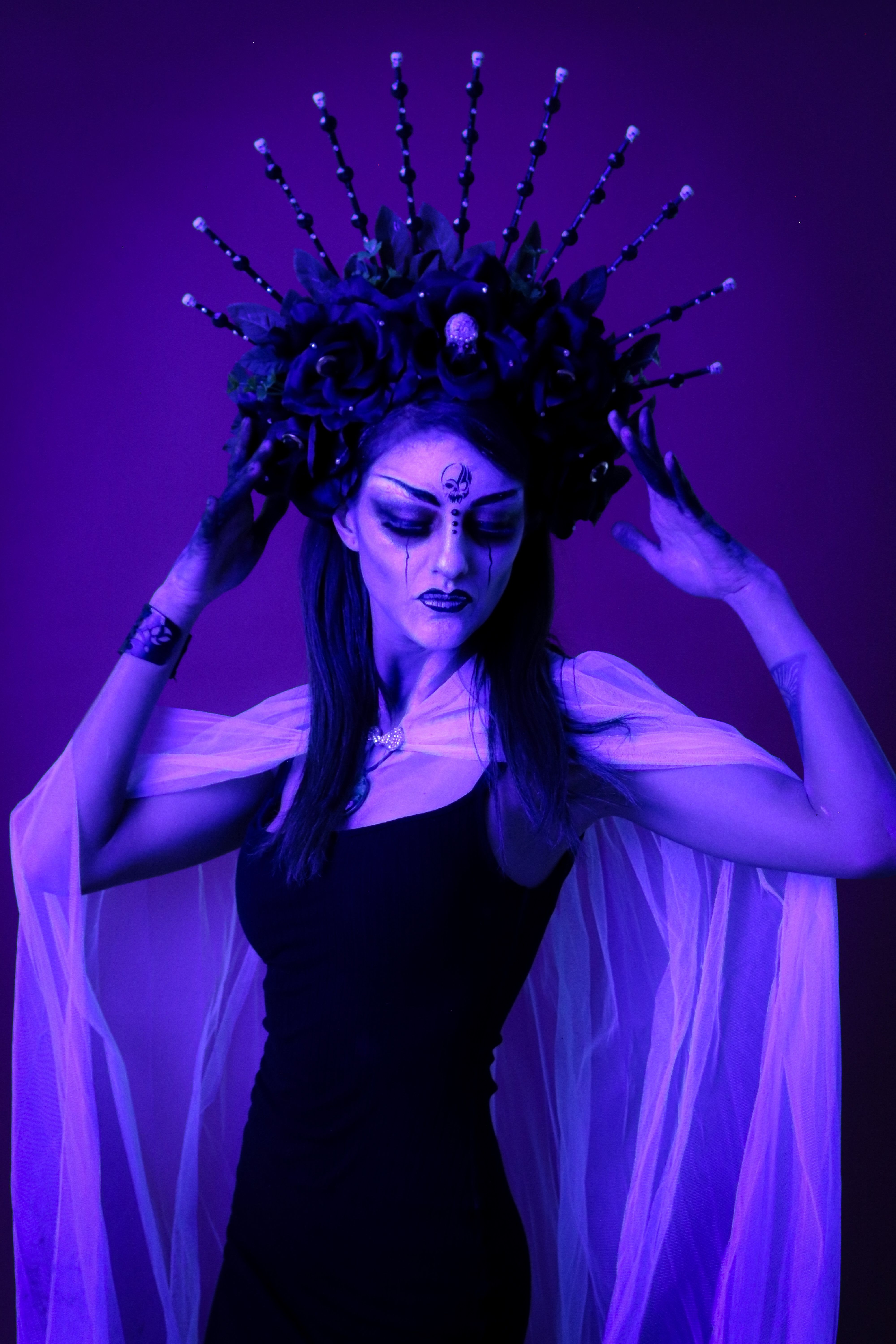 Ethereal Fantasy Portrait with Dramatic Headpiece · Free Stock Photo