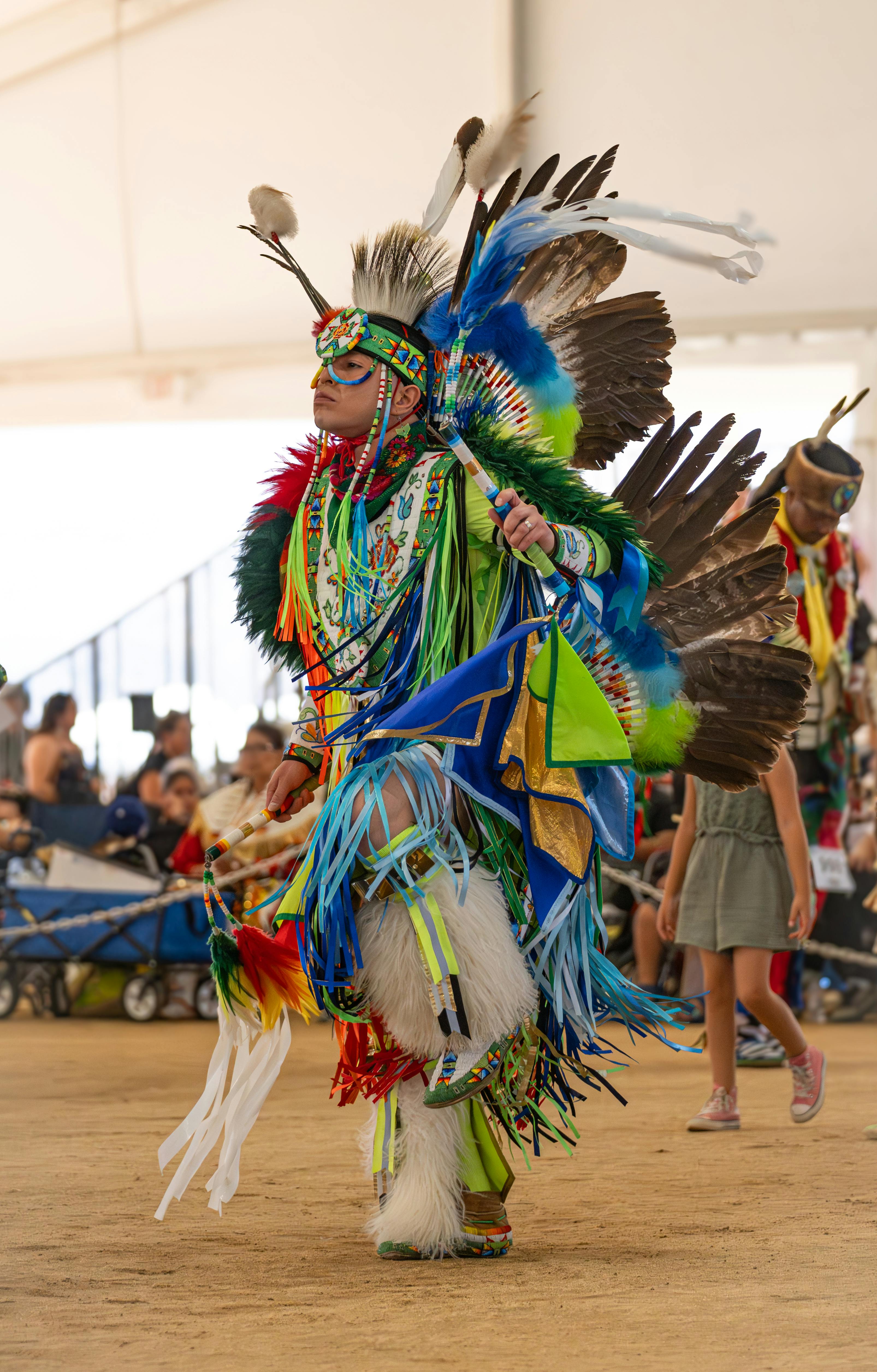 vibrant native american dance at powwow