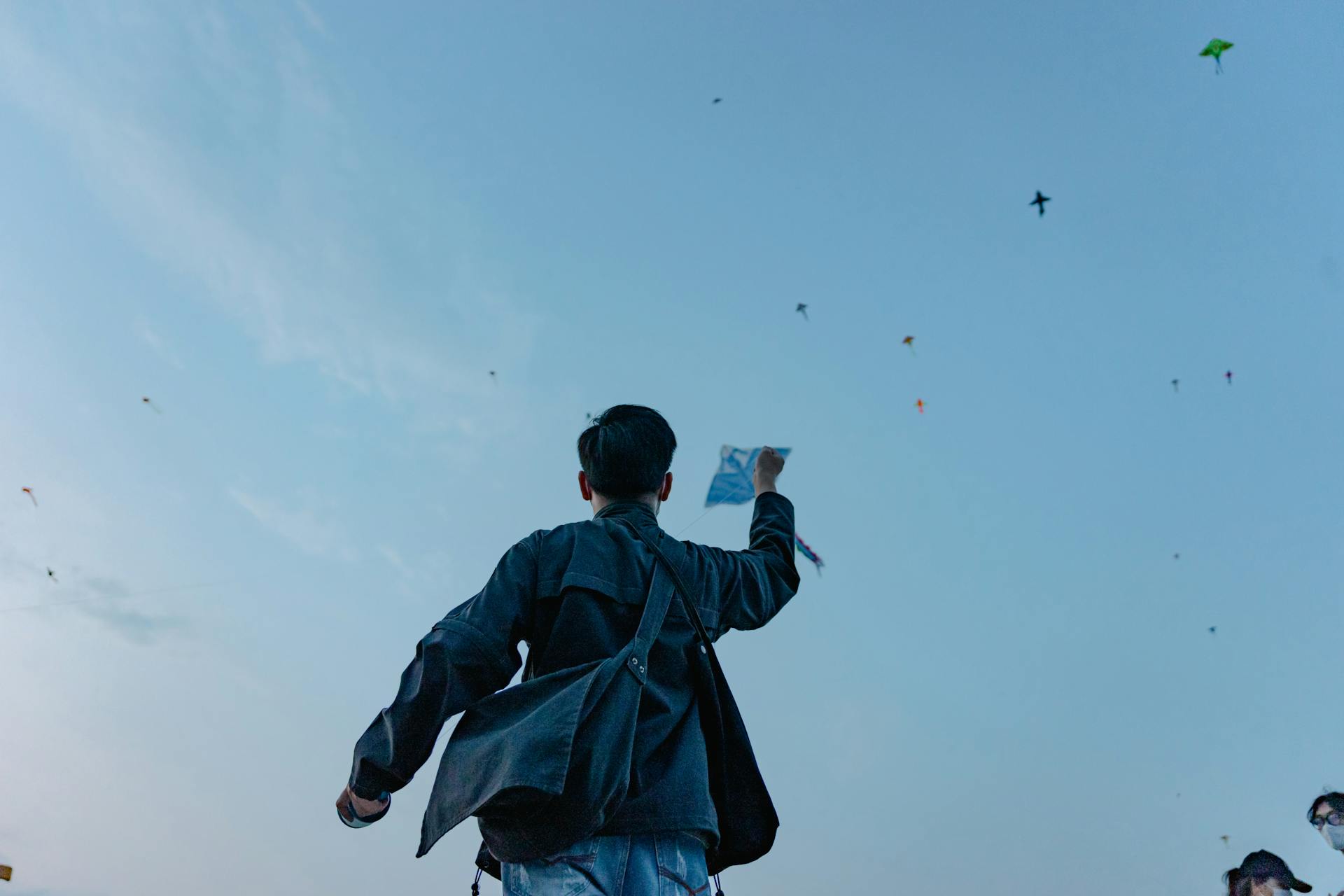 Man Flying Kites at Sky Festival