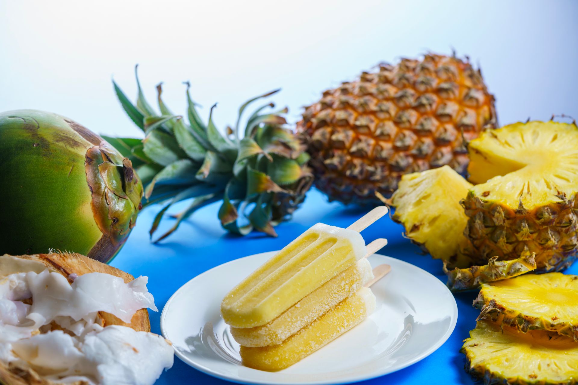 Tropical Pineapple and Coconut Popsicles Arrangement