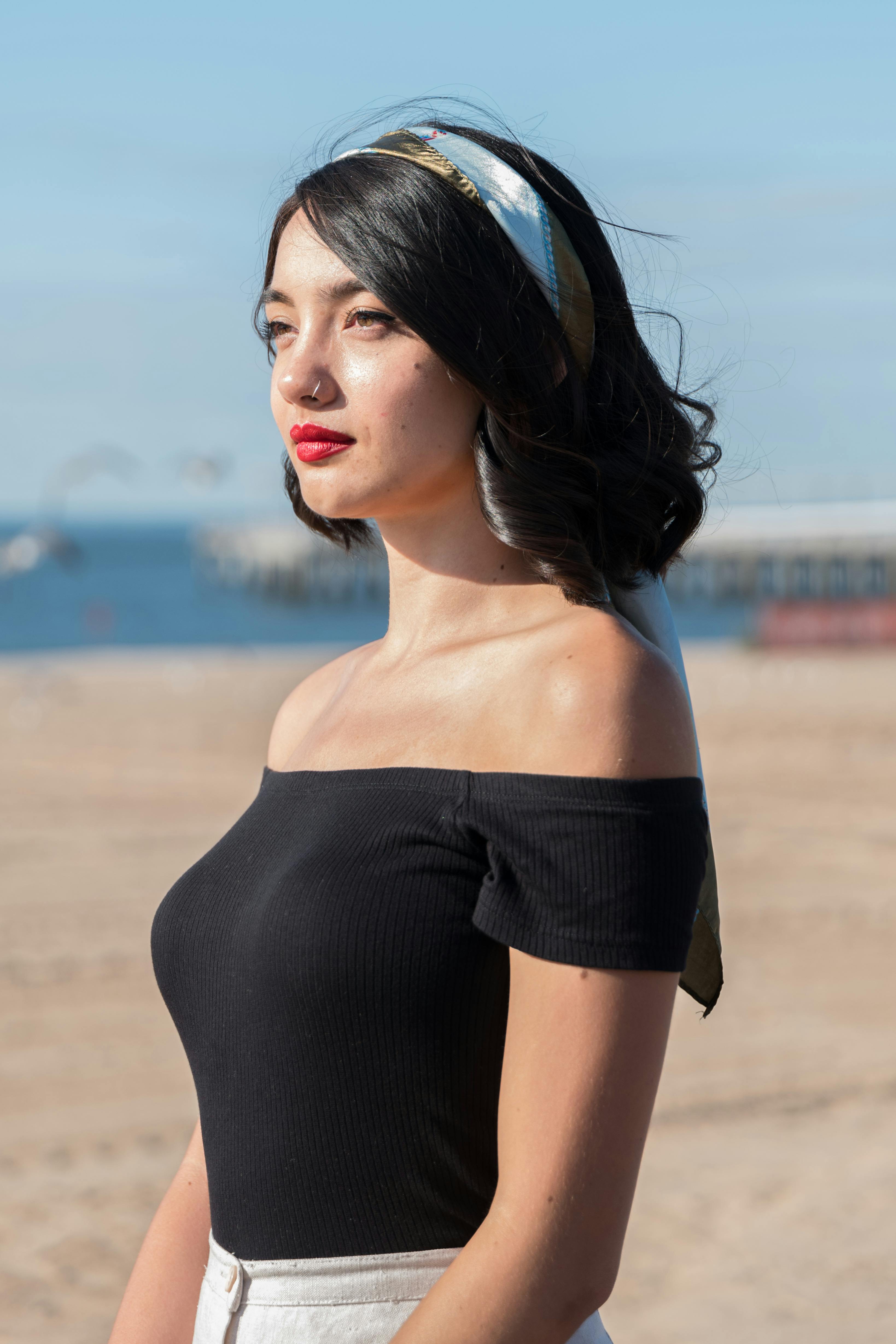 Photo Of Woman Wearing Black Off Shoulders · Free Stock Photo