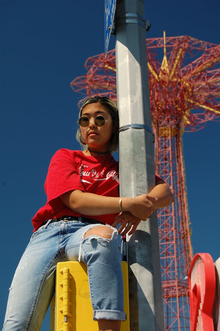 Photo Of Woman Hugging Post