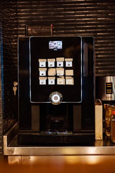 Sleek coffee machine in a Yalova café, ideal for modern interiors.