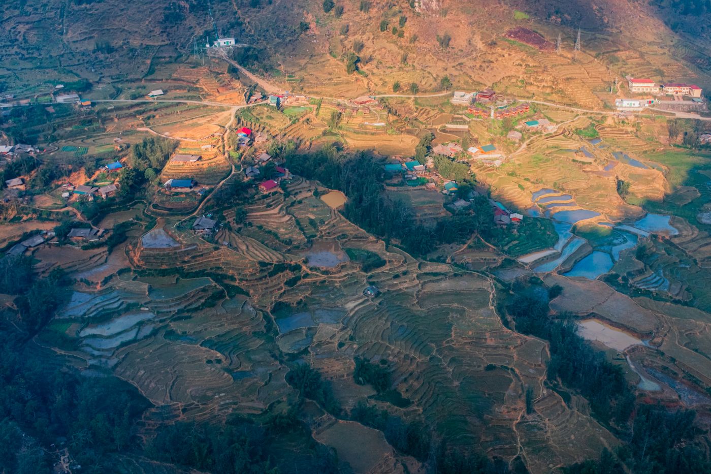 Terraced fields across the Sa Pa mountains