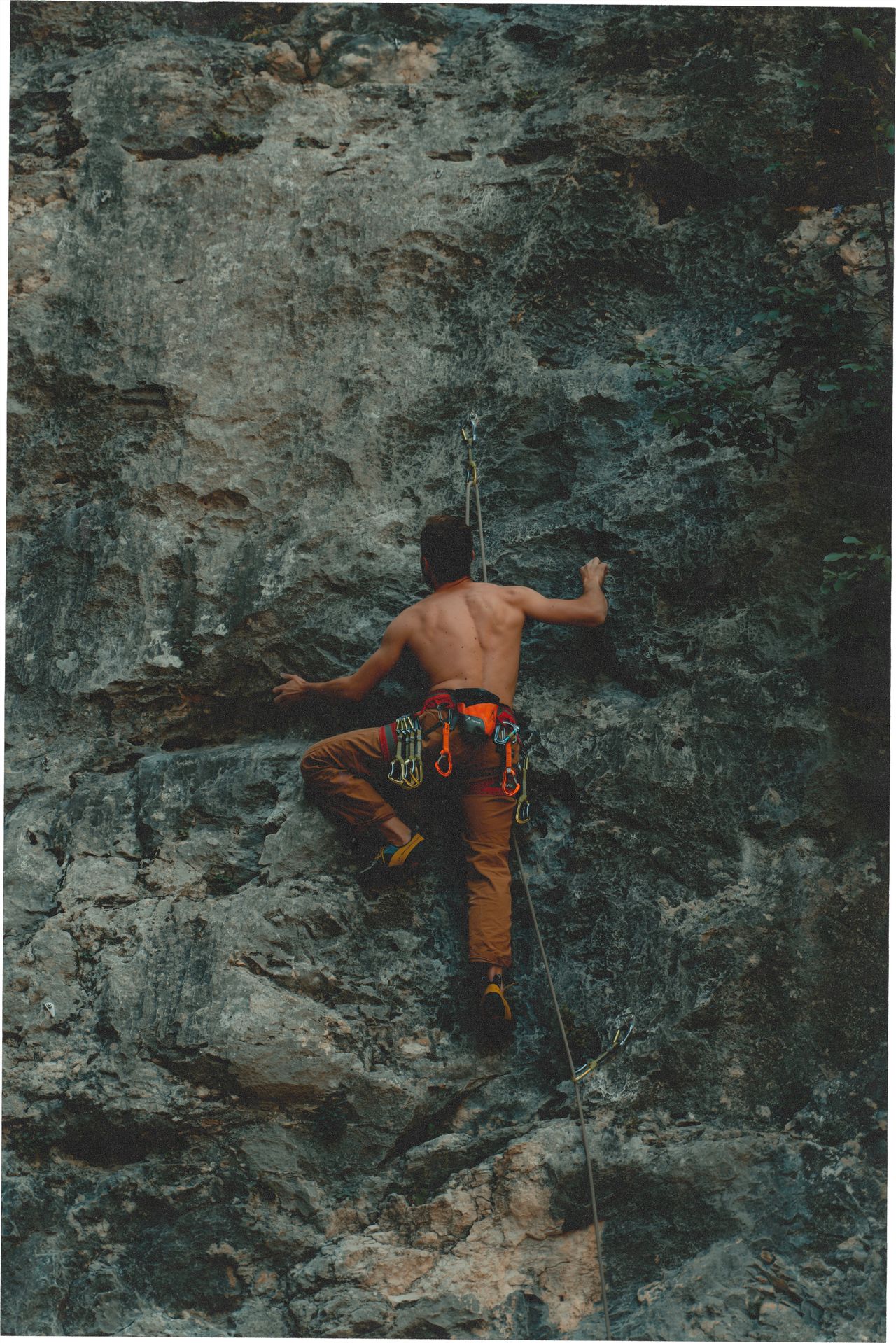 Rock climbing on Kampot limestone cliffs