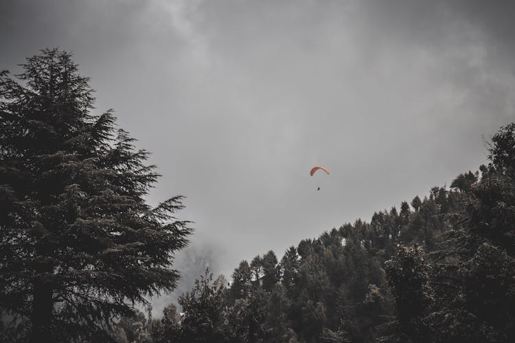 Man Riding Parachute