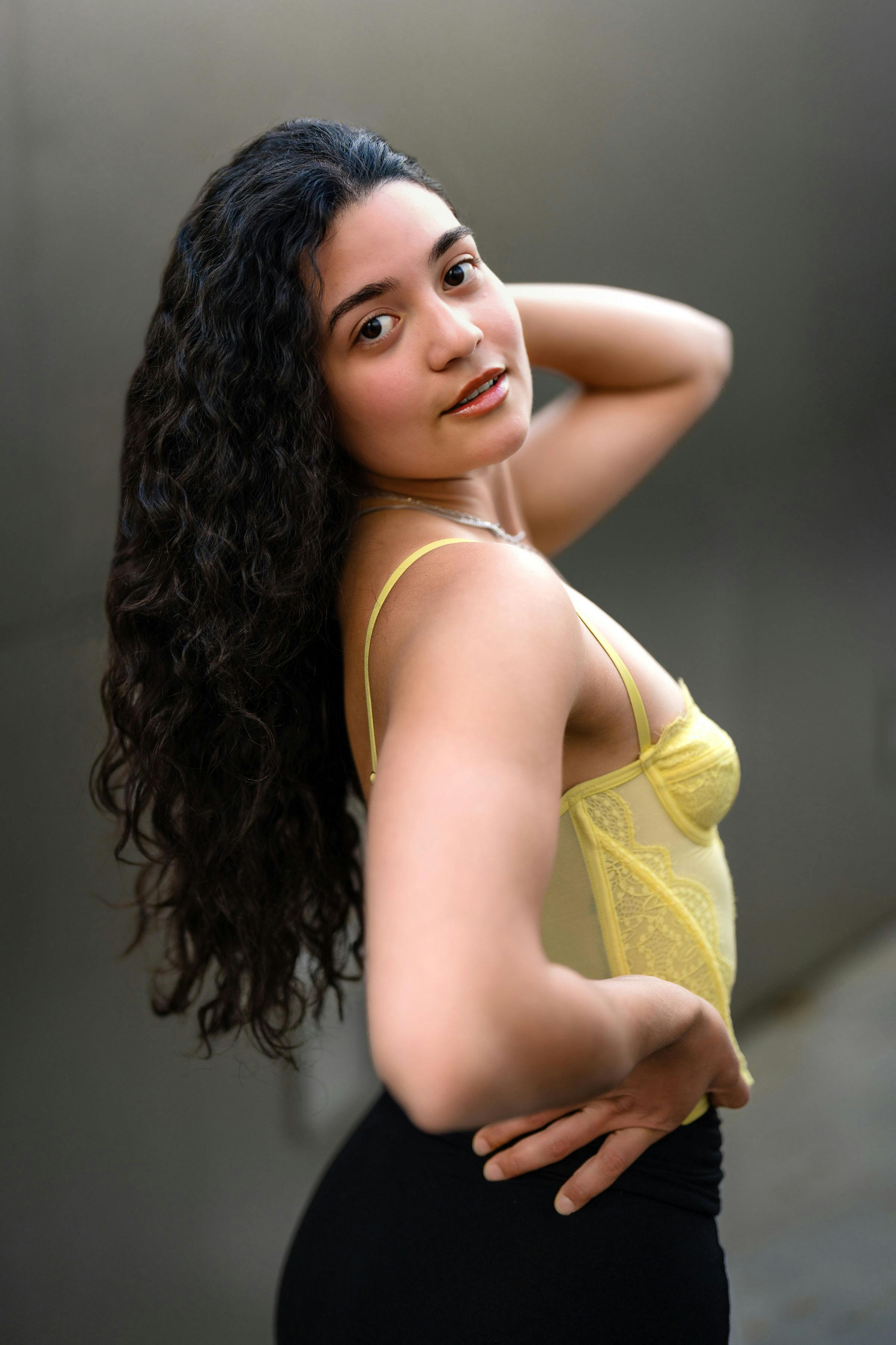Captivating portrait of a confident young woman posing outdoors in Los Angeles.