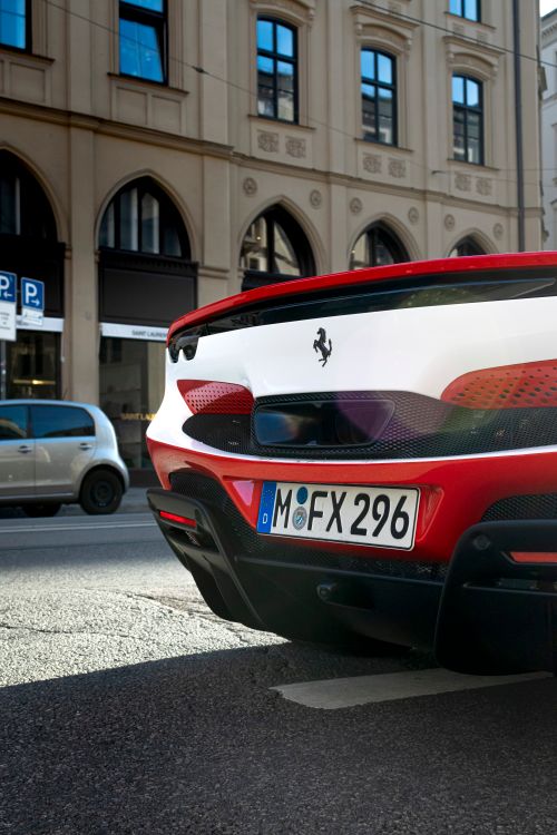 Luxury Ferrari Supercar Street Rear View · Free Stock Photo