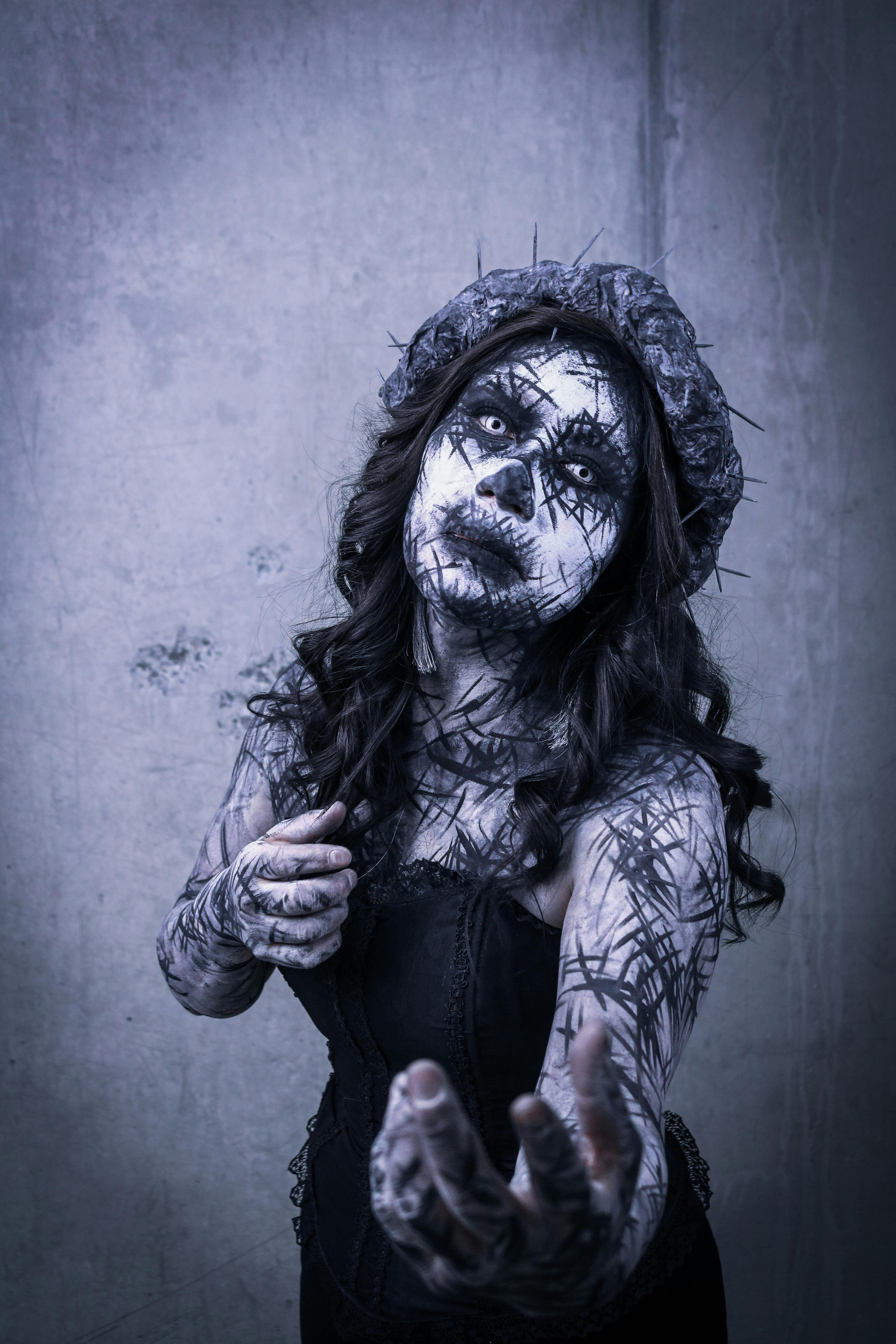 Ücretsiz Cadılar Bayramı Ortamında ürkütücü Makyaj Sanatı Stok Fotoğraflar