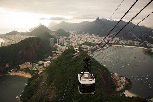 Free Black and White Cable Car Stock Photo
