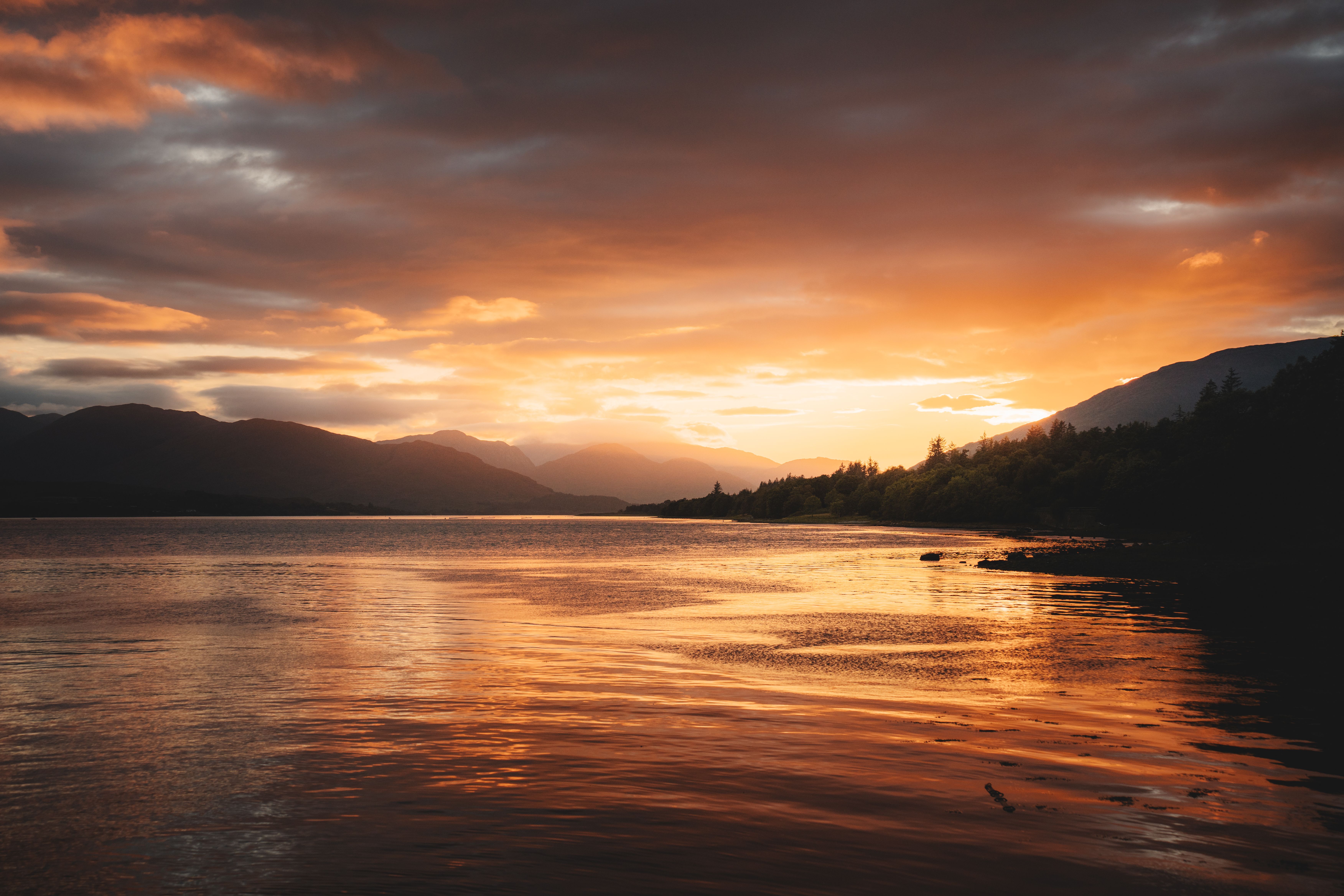 Loch Lomond & The Trossachs National Park scenic landscape with loch and mountains