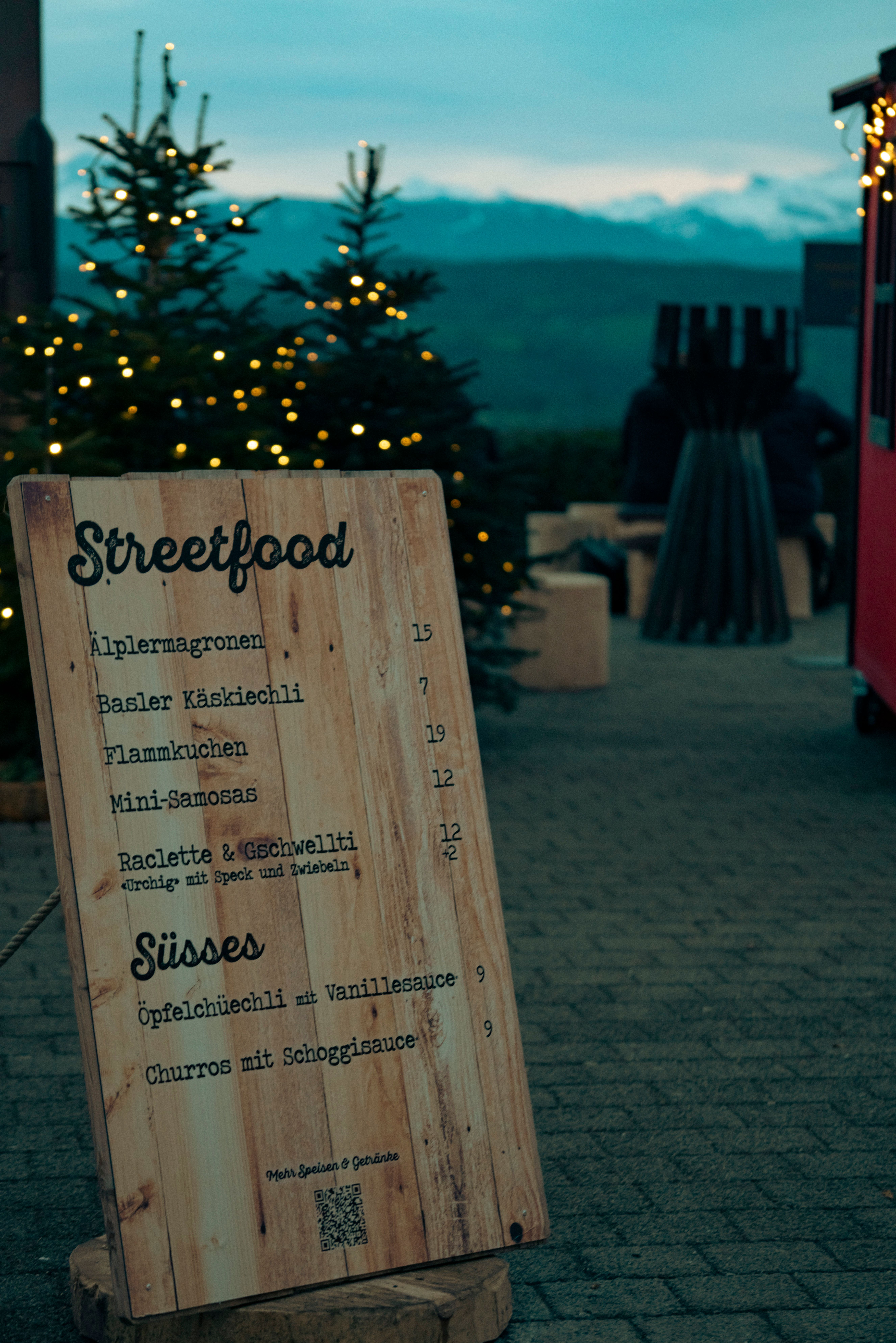 Rustic Street Food Menu at Twilight · Free Stock Photo