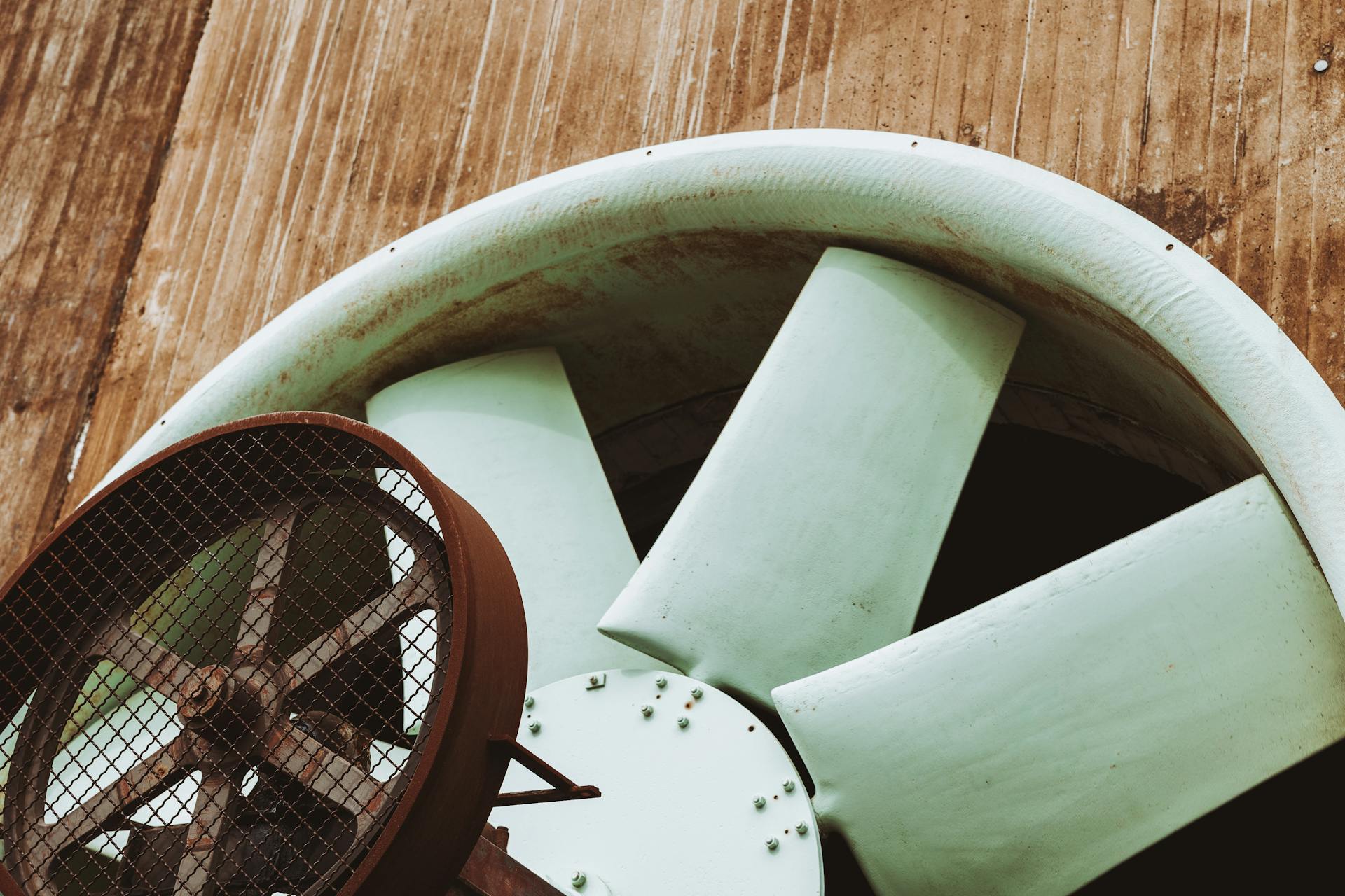 Industrial Cooling Vent with Rusty Protective Grate