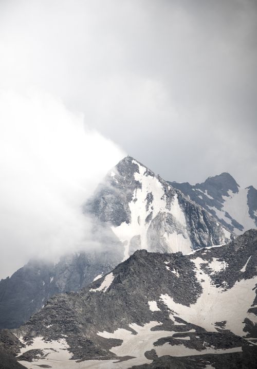 Free Majestic view of a snowy mountain peak in Obergurgl, Tirol, Austria. Stock Photo