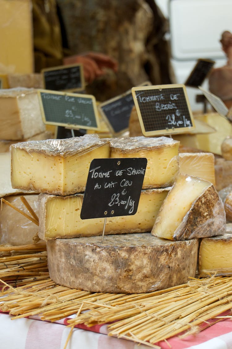 Close-Up Shot Of Cheeses