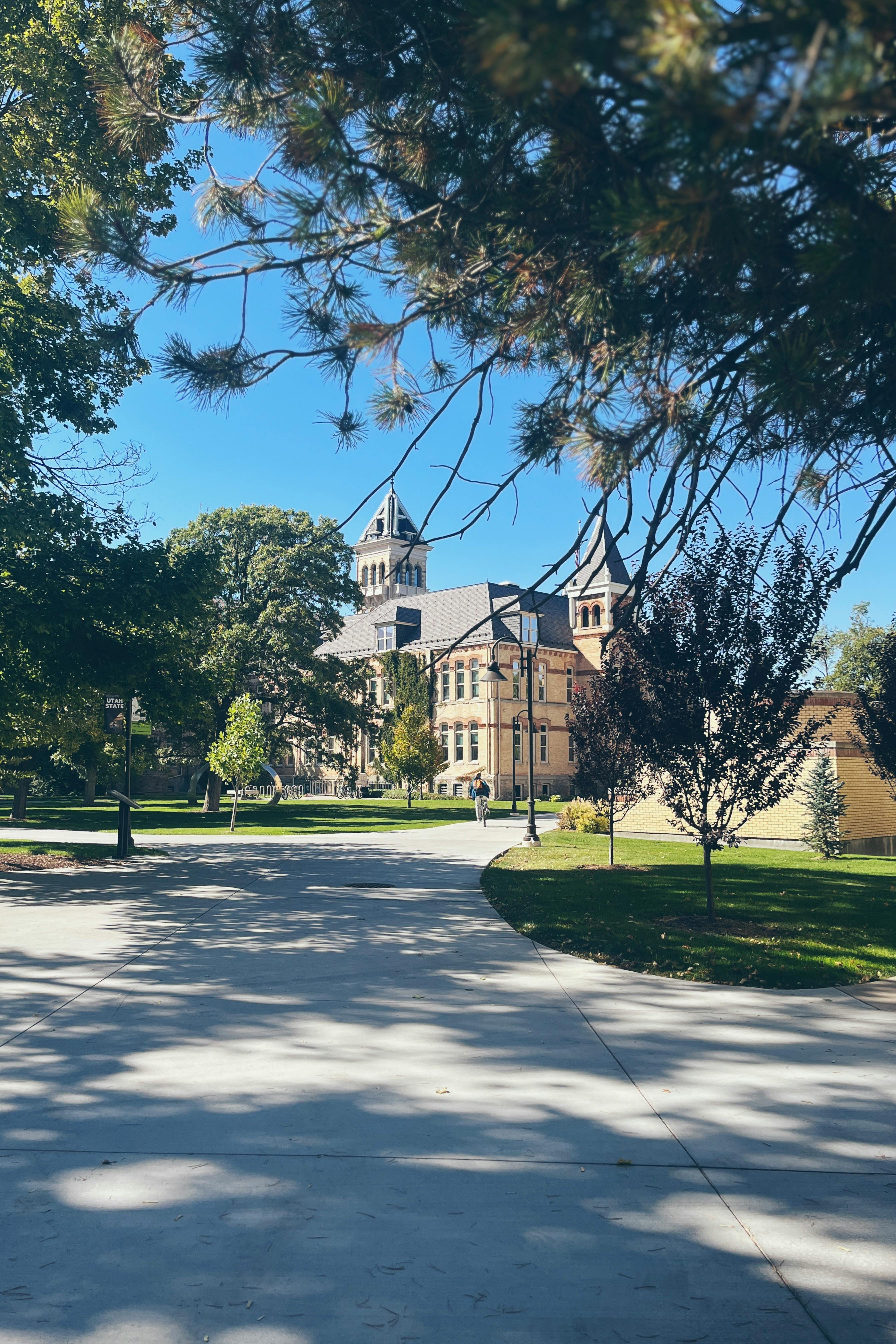 historic building in leafy university campus setting