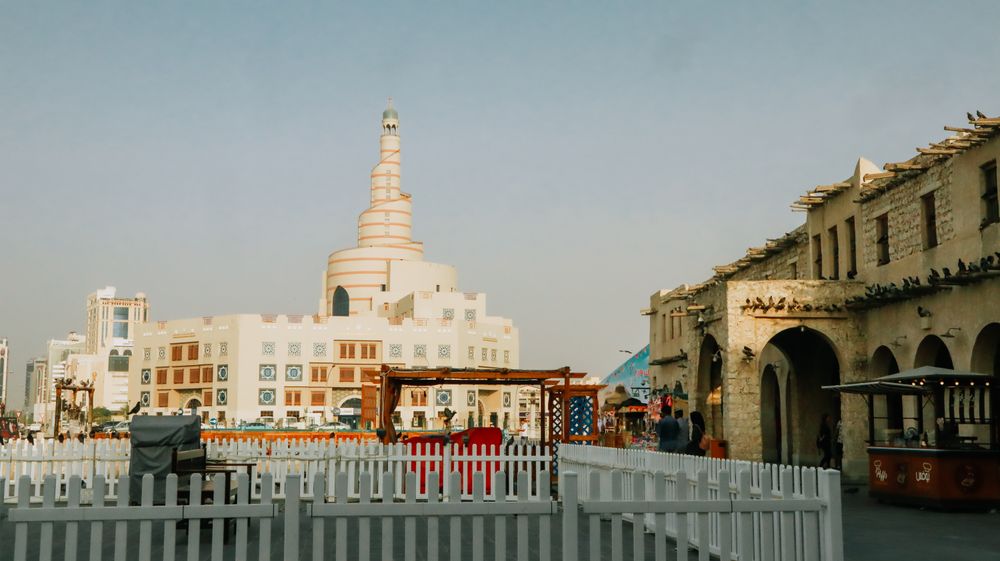 Souq Waqif and spiral mosque Doha