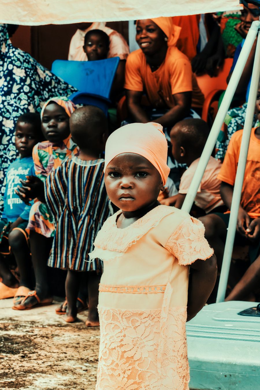 African volunteers at a community outreach