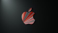 Abstract striped design on modern apple graphic