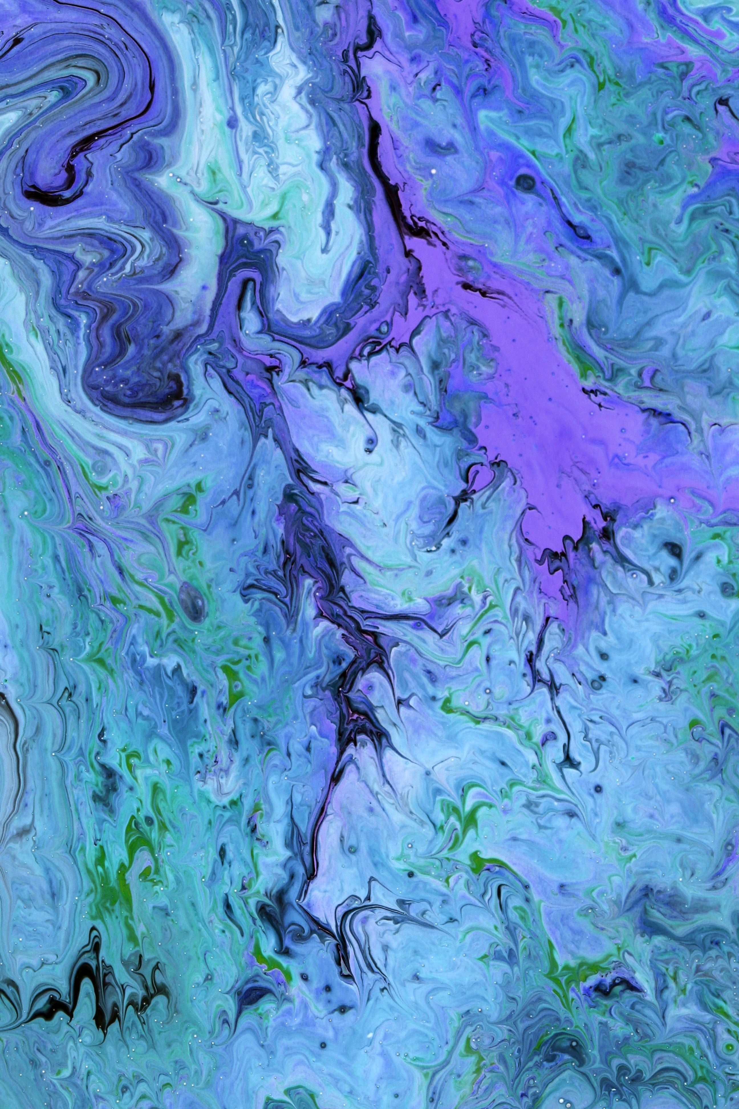 Vibrant Abstract Fluid Art in Blue and Purple Hues · Free Stock Photo