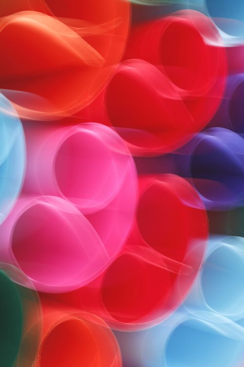 Free Vivid abstract image showcasing colorful plastic straws in a dynamic arrangement. Stock Photo