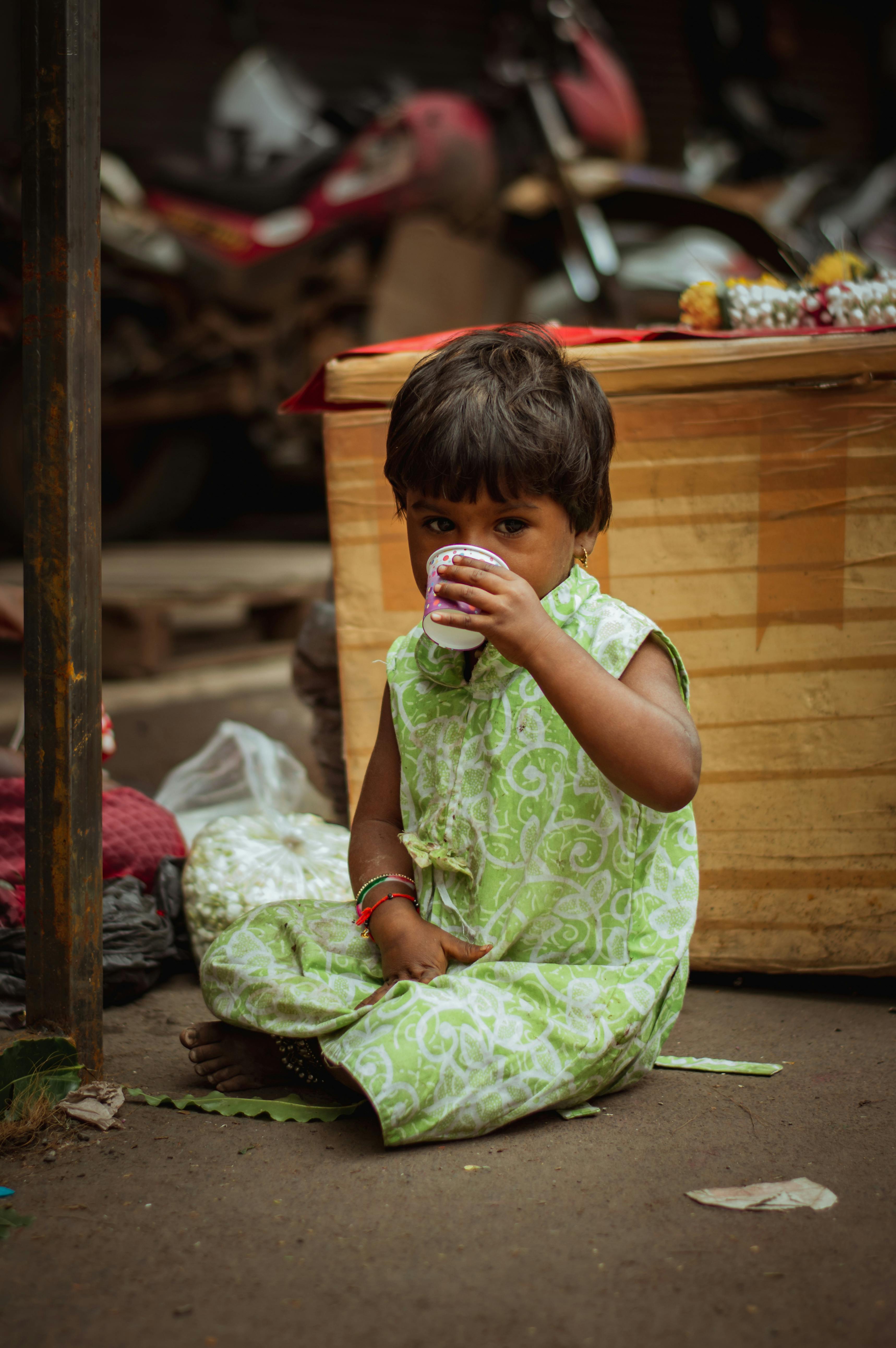 Kid's Green Floral Sleeveless Top