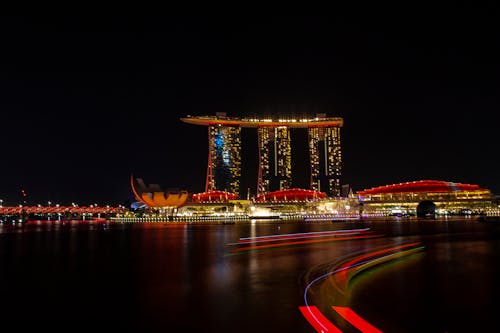 Illuminated Buildings In The City