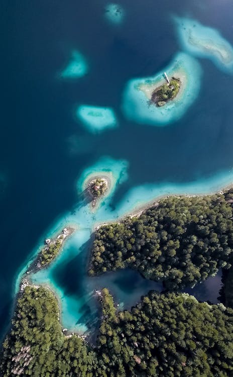 Free Bird's-eye View of Green Islands Stock Photo