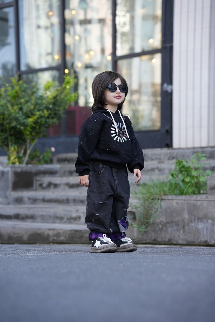 Sweat à capuche enfant en strass