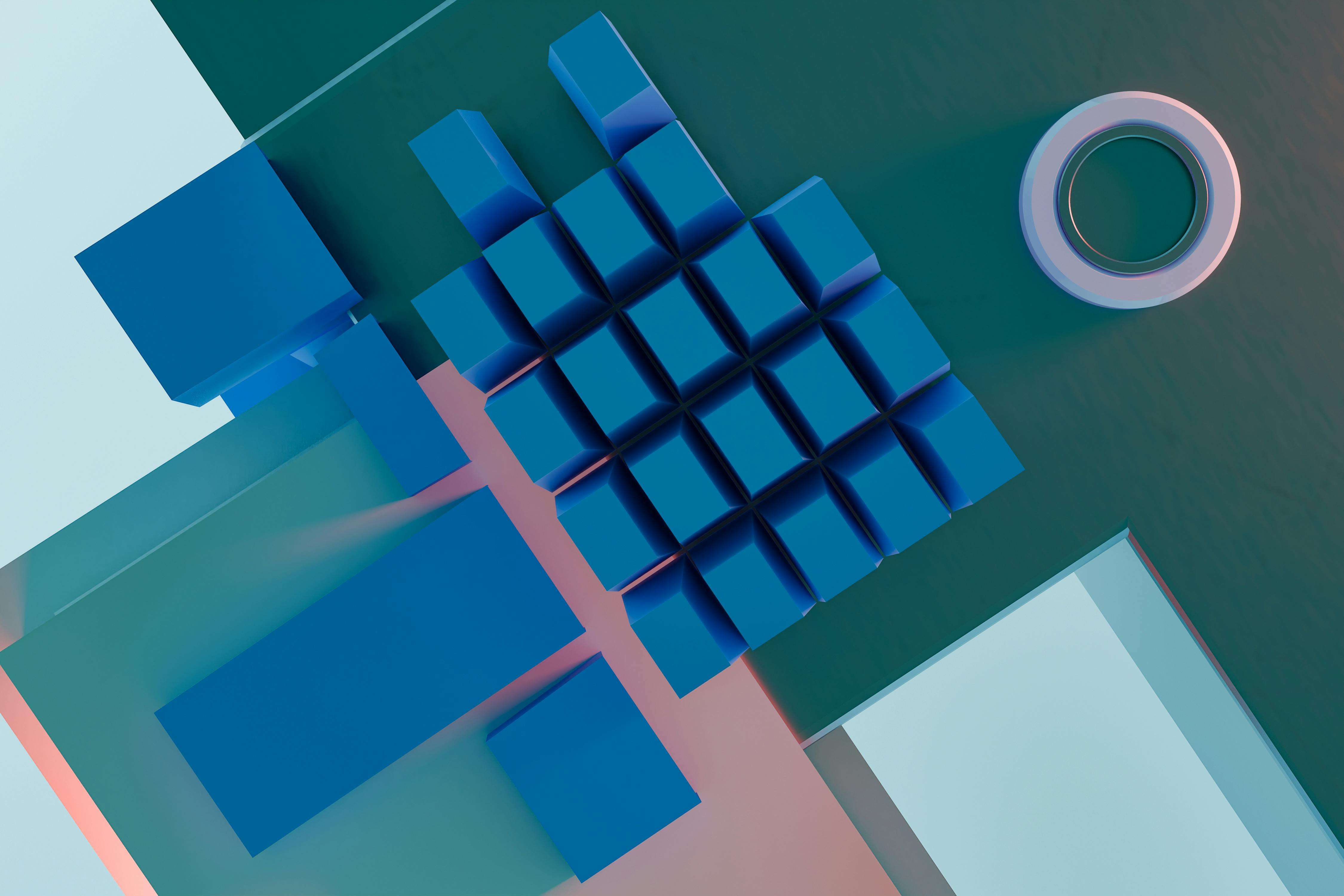 ingyenes Absztrakt Geometriai 3 D Formák Lágy Színekben Stockfotó