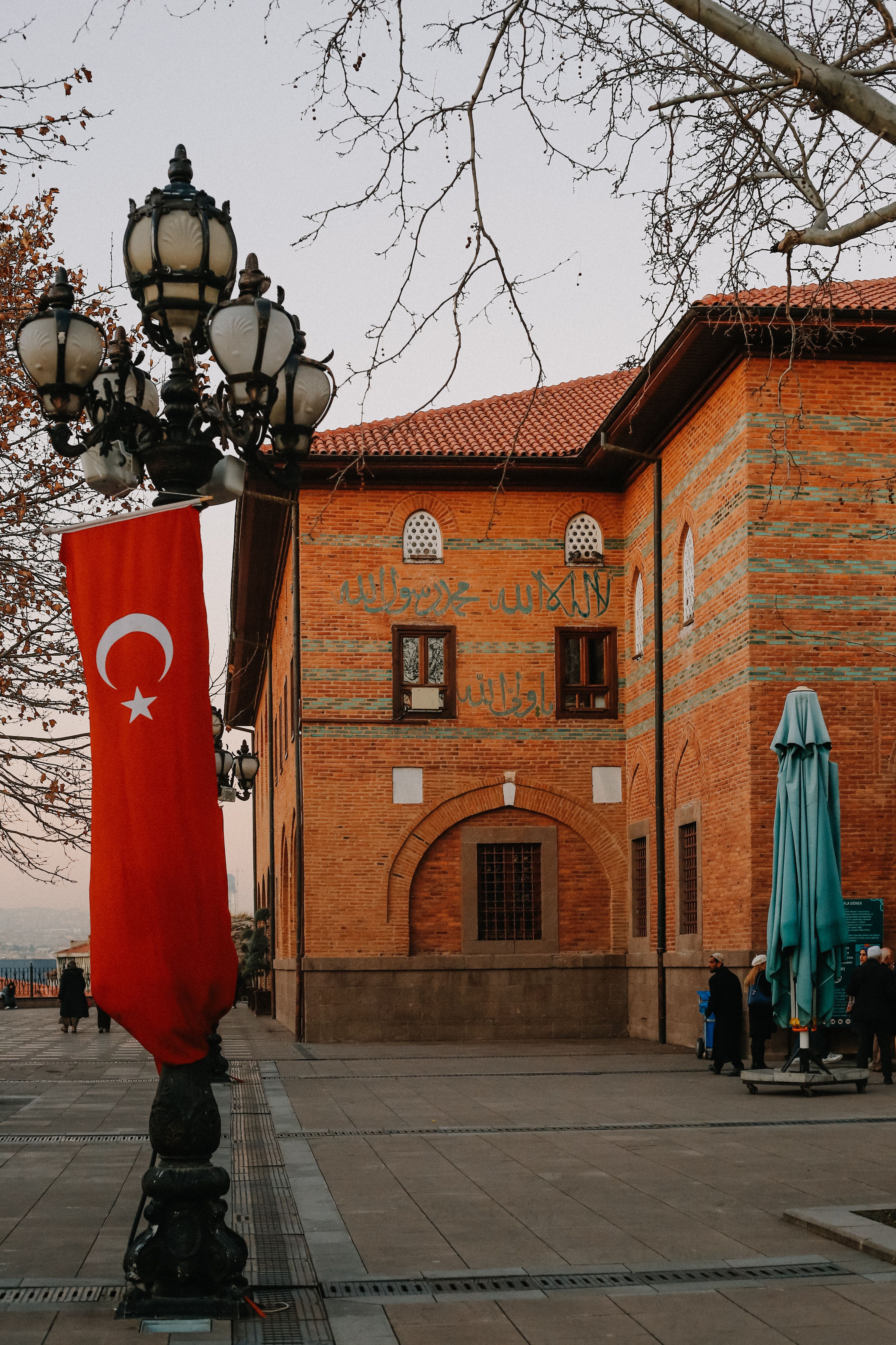 Historic Building with Turkish Flag in Winter · Free Stock Photo