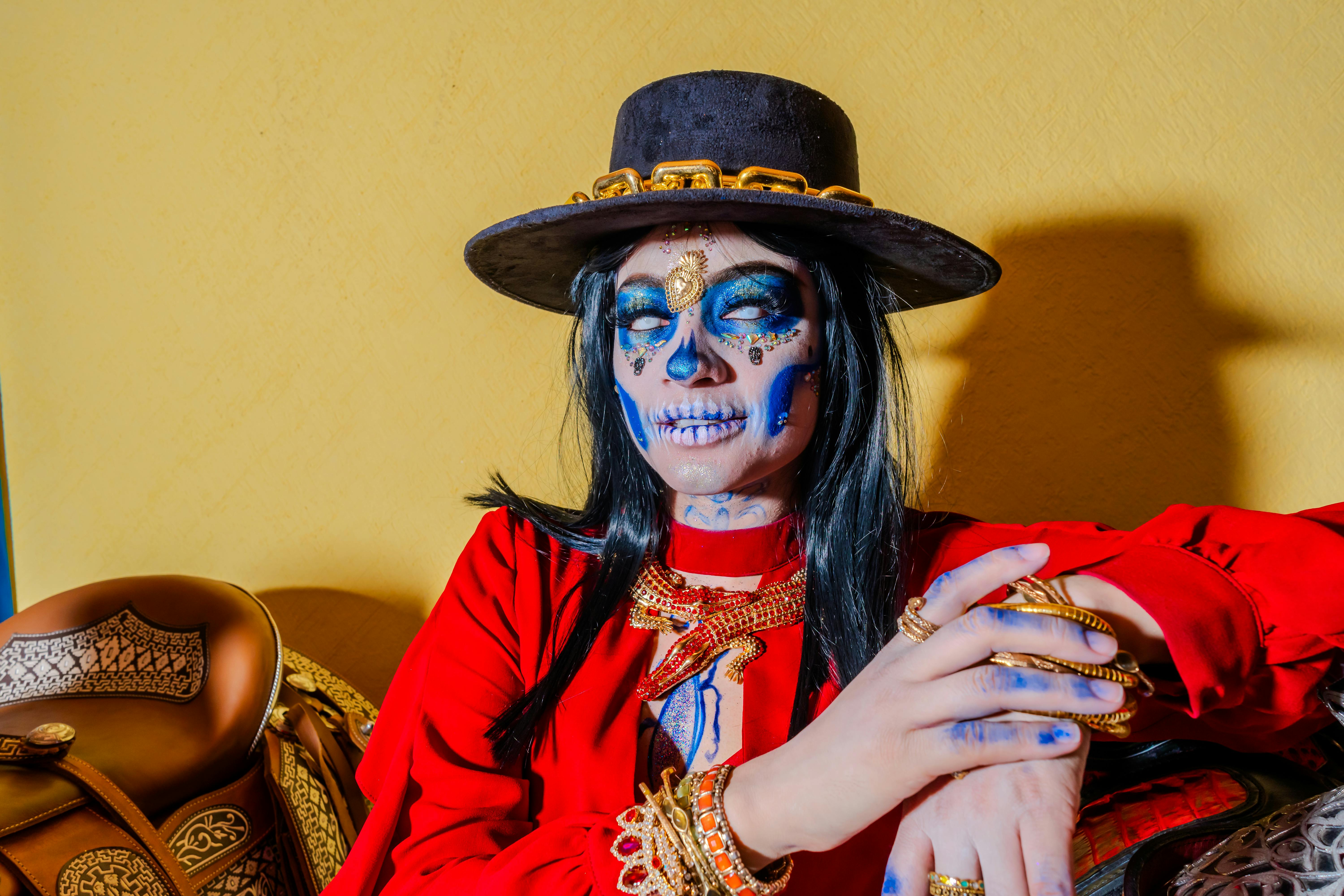 vibrant catrina portrait celebrating dia de los muertos