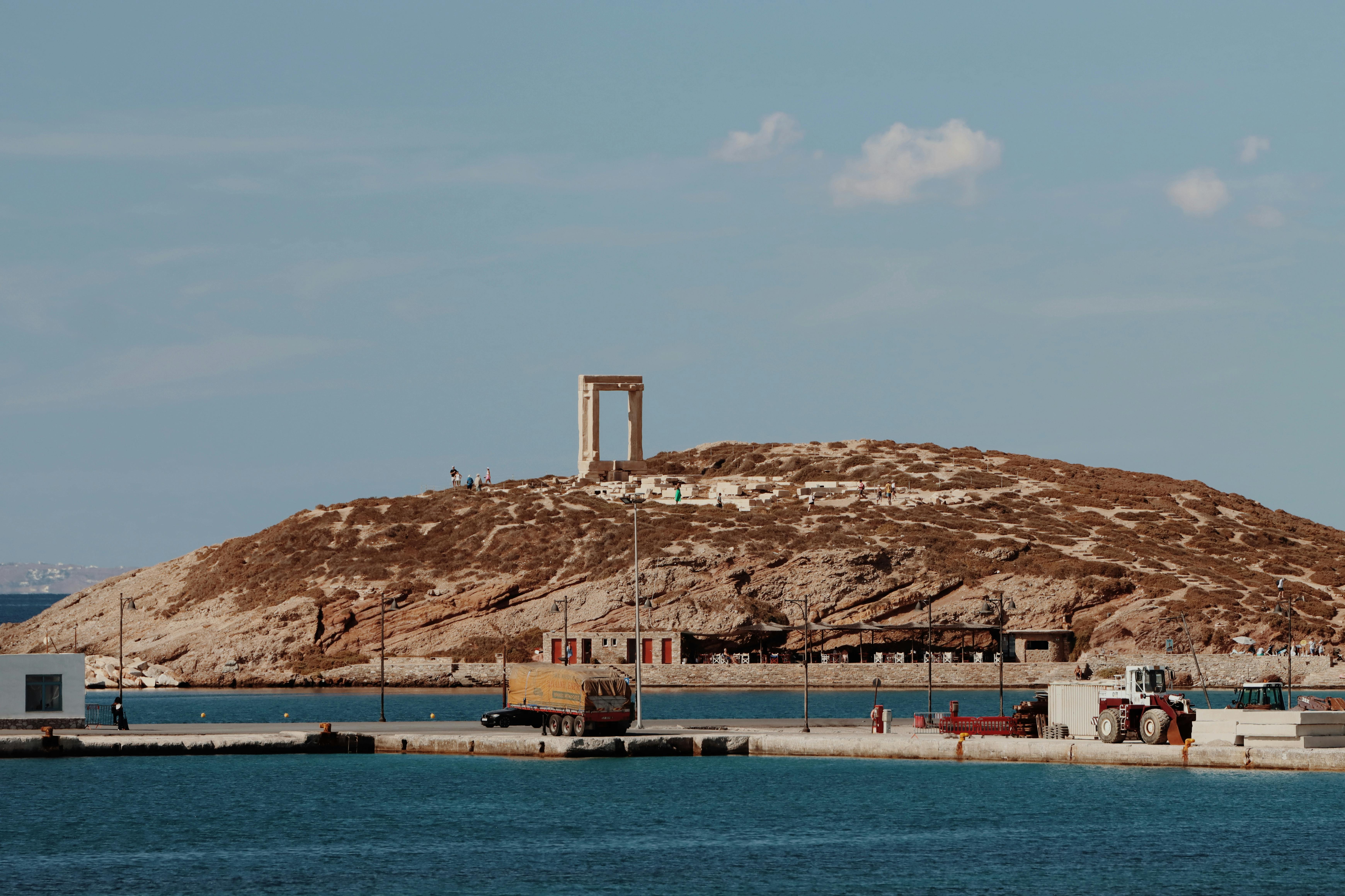 scenic view of naxos with the temple of apollo