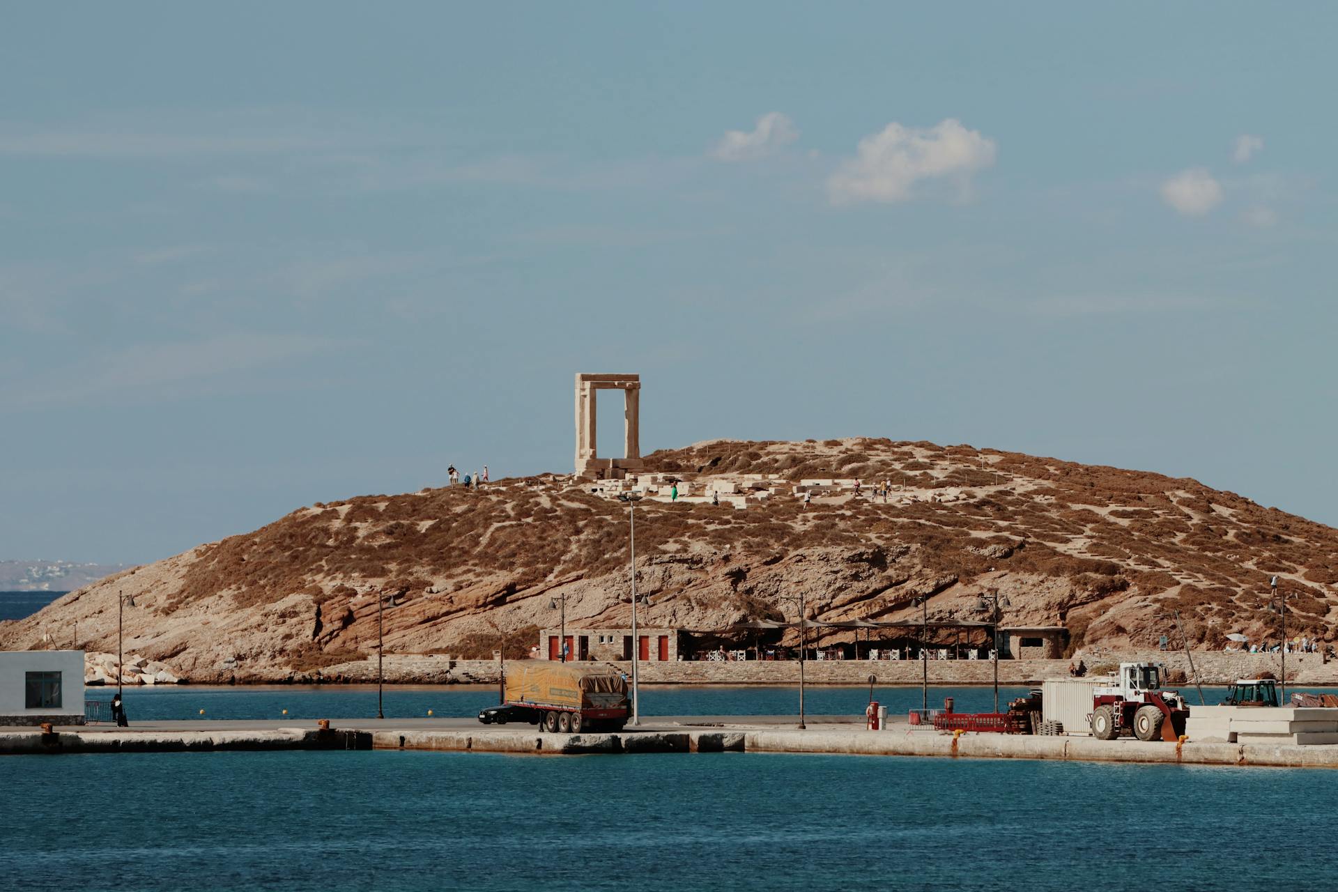 Scenic View of Naxos with the Temple of Apollo